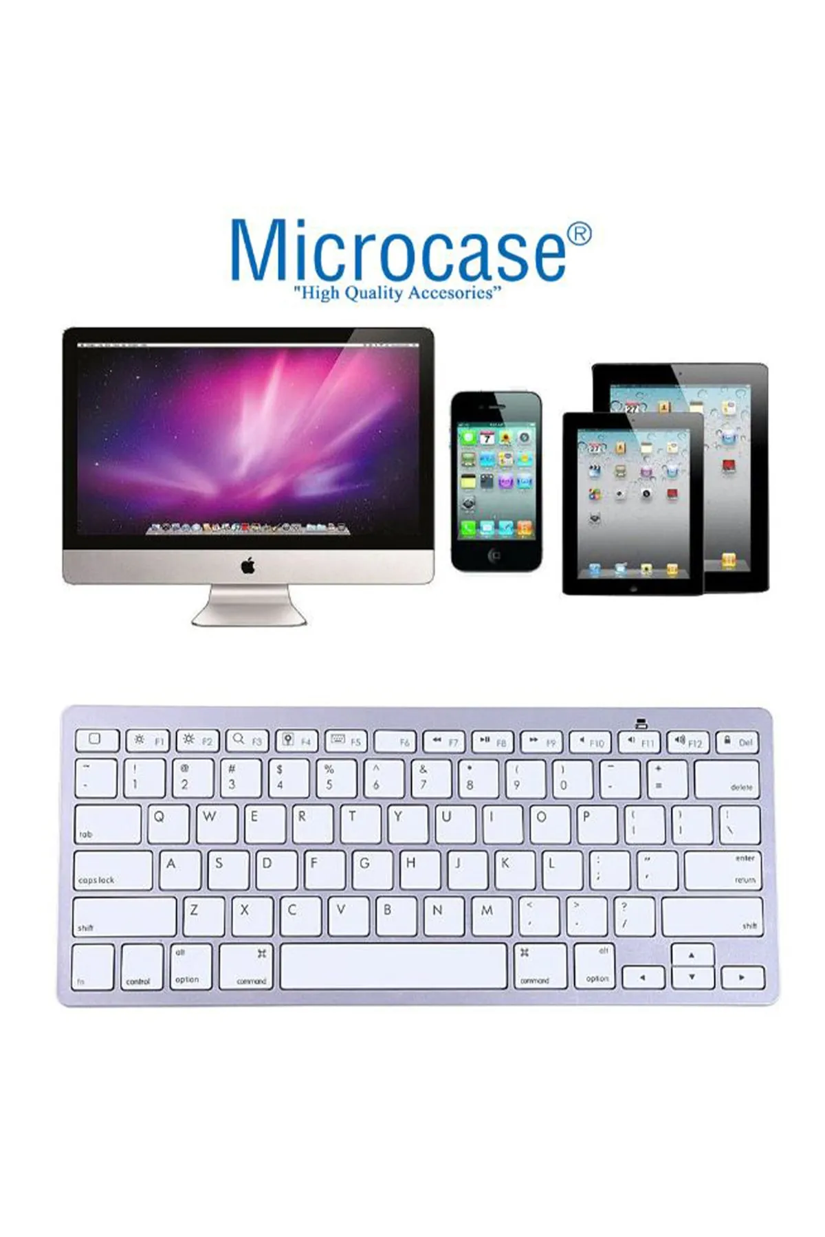 Microcase Bluetooth Kablosuz Mac Iphone Ipad Klavye -al2733 Beyaz