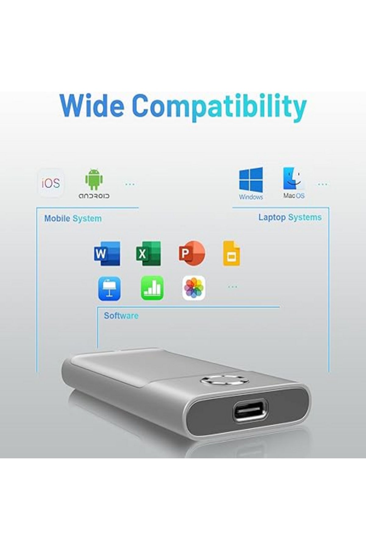 Raycon Bluetooth Kablosuz Sunum Air Mouse Windows,iPad Ios AndroidveAkıllı Cihazlar ile Uyumlu Lazer Mouse