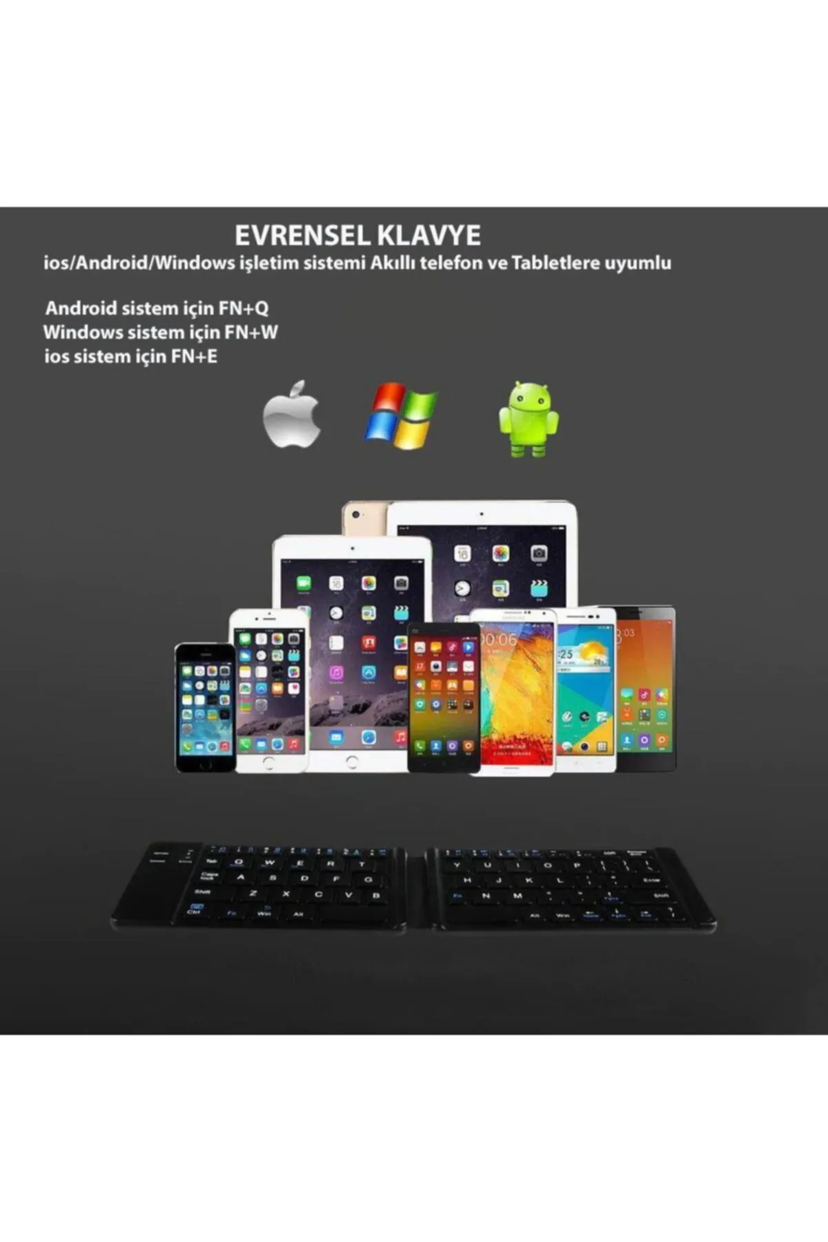 DailyTech Bluetooth Katlanabilir Klavye Telefon Tablet Pc Uyumlu