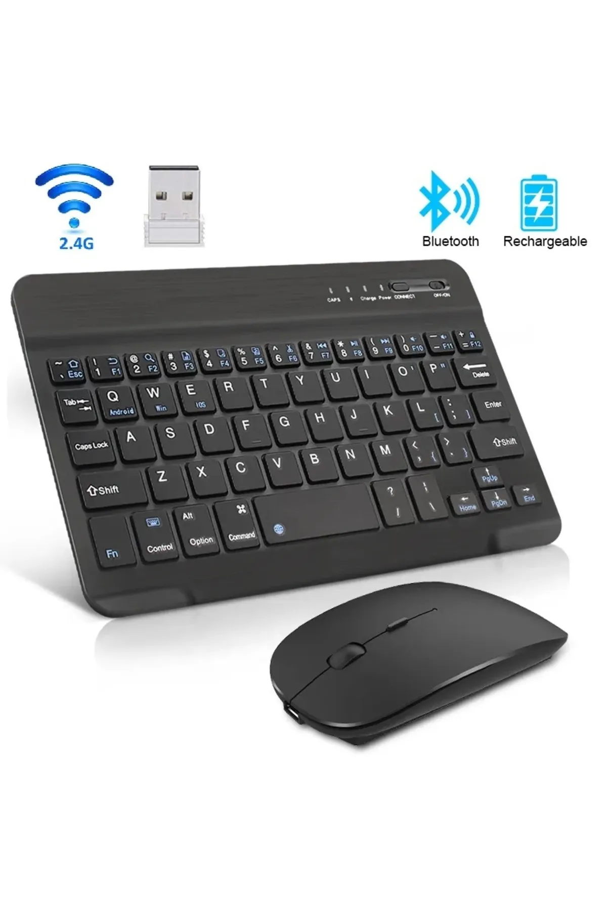 JUNGLEE BLUETOOTH + USB WİRELESS KLAVYE MOUSE SETİ SESSİZ ŞARJLI BT+USB MOUSE & KEYBOARD SET