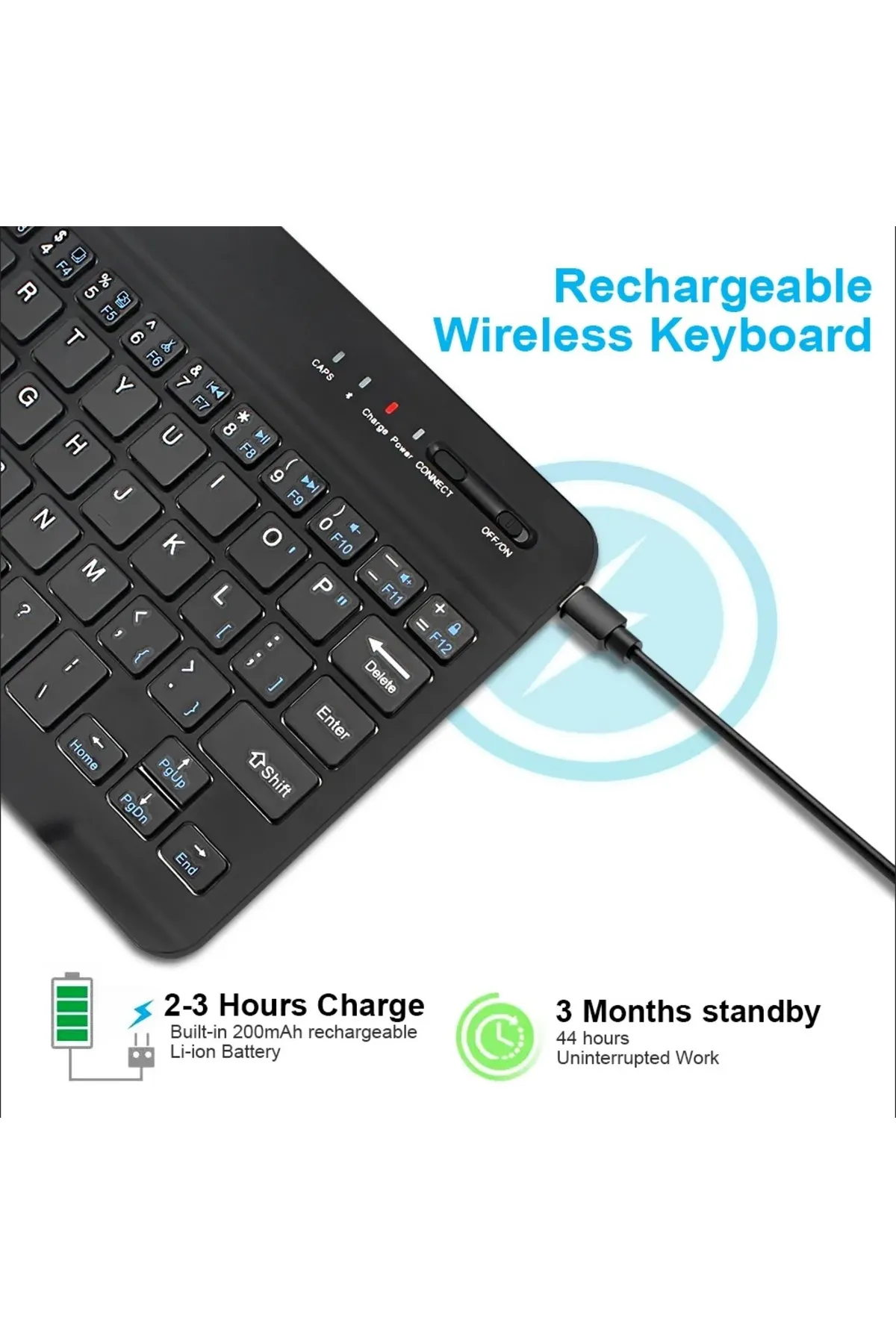 JUNGLEE BLUETOOTH + USB WİRELESS KLAVYE MOUSE SETİ SESSİZ ŞARJLI BT+USB MOUSE & KEYBOARD SET