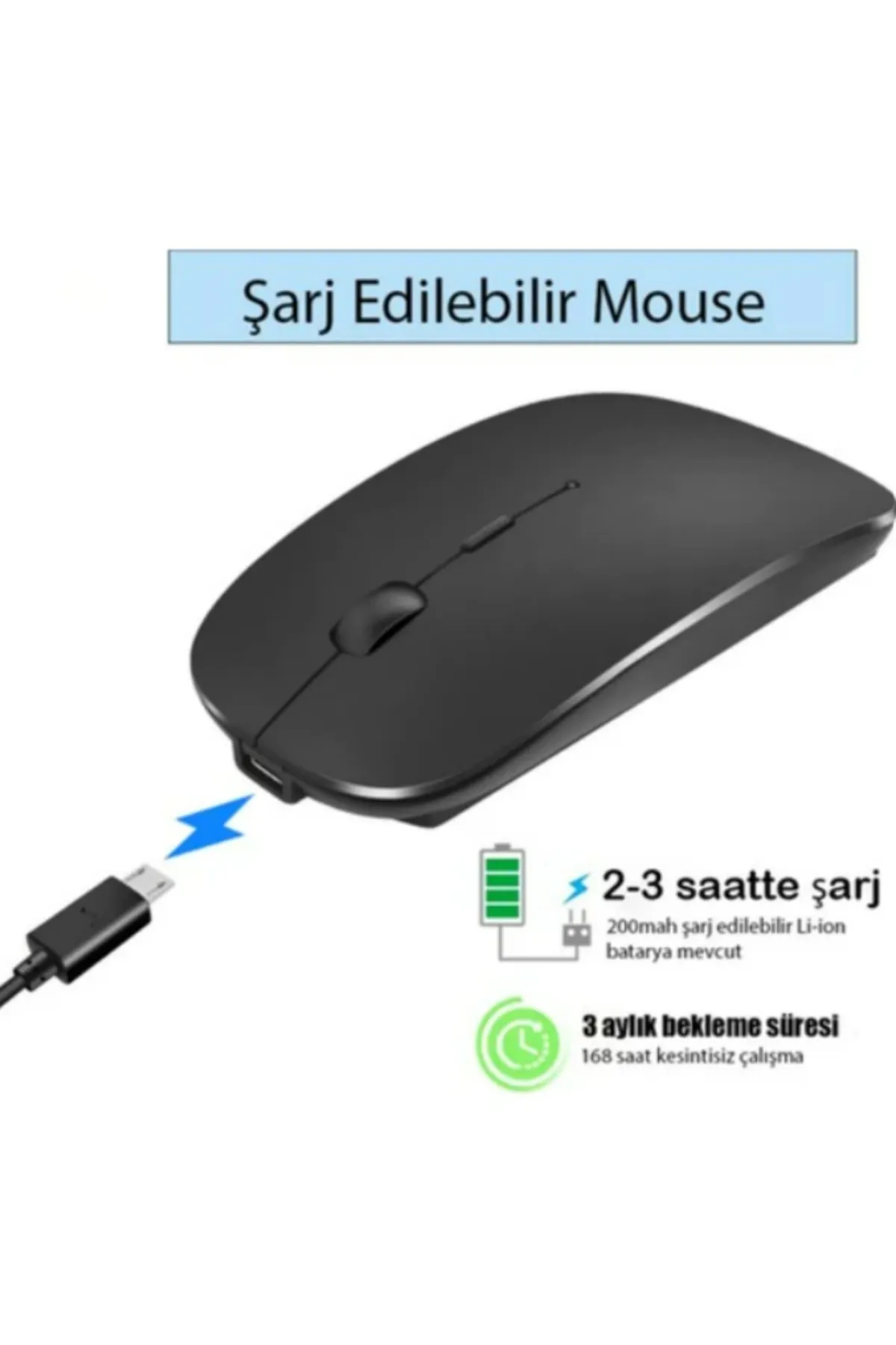 Ozmik Bluetooth & Wireless Şarj Edilebilir Kablosuz Mouse