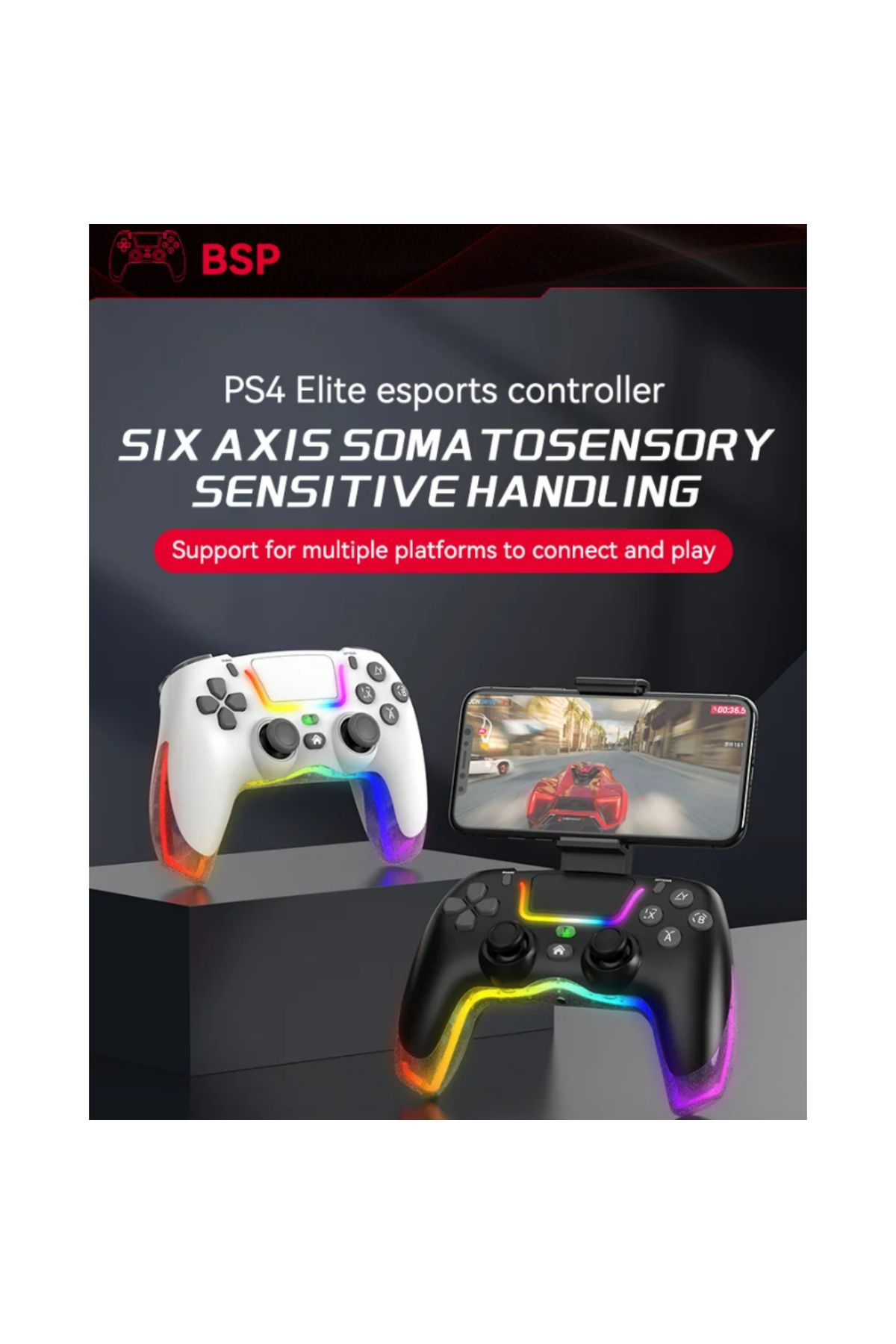 Ozmik BSP- P07 Kablosuz Joystick PS4/Switch/IOS/Android/PC RGB Oyun Konsolu Joystick