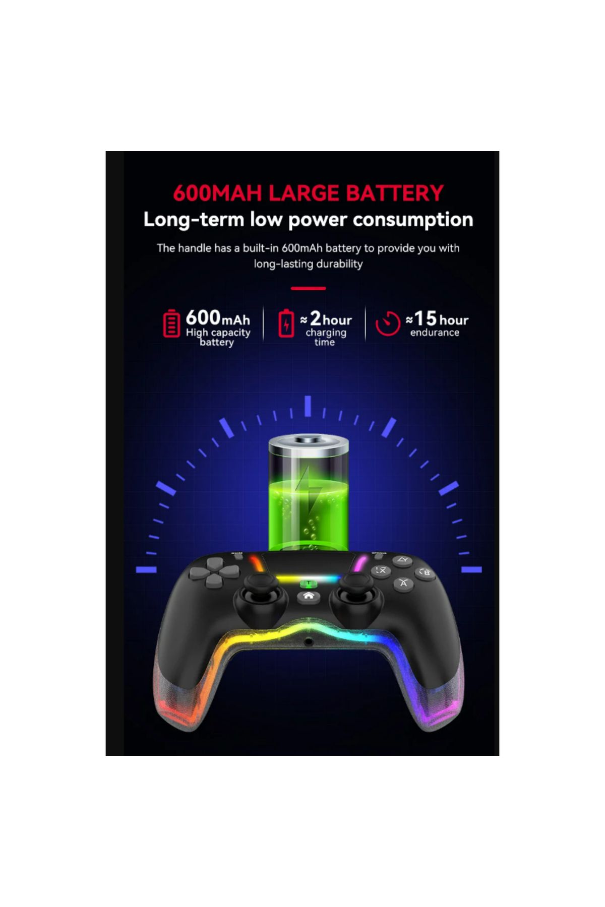 Ozmik BSP- P07 Kablosuz Joystick PS4/Switch/IOS/Android/PC RGB Oyun Konsolu Joystick