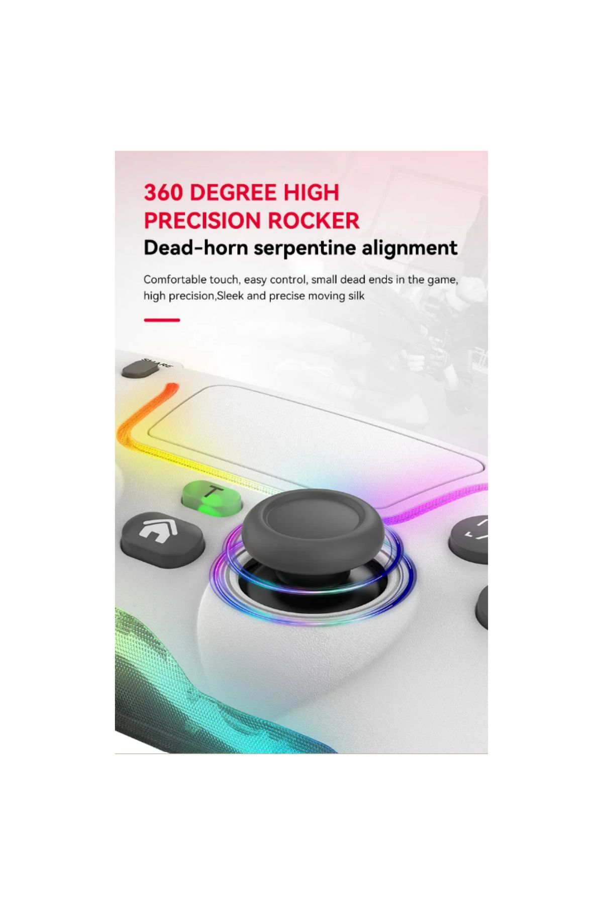 Ozmik BSP- P07 Kablosuz Joystick PS4/Switch/IOS/Android/PC RGB Uyumlu Oyun Konsolu Joystick