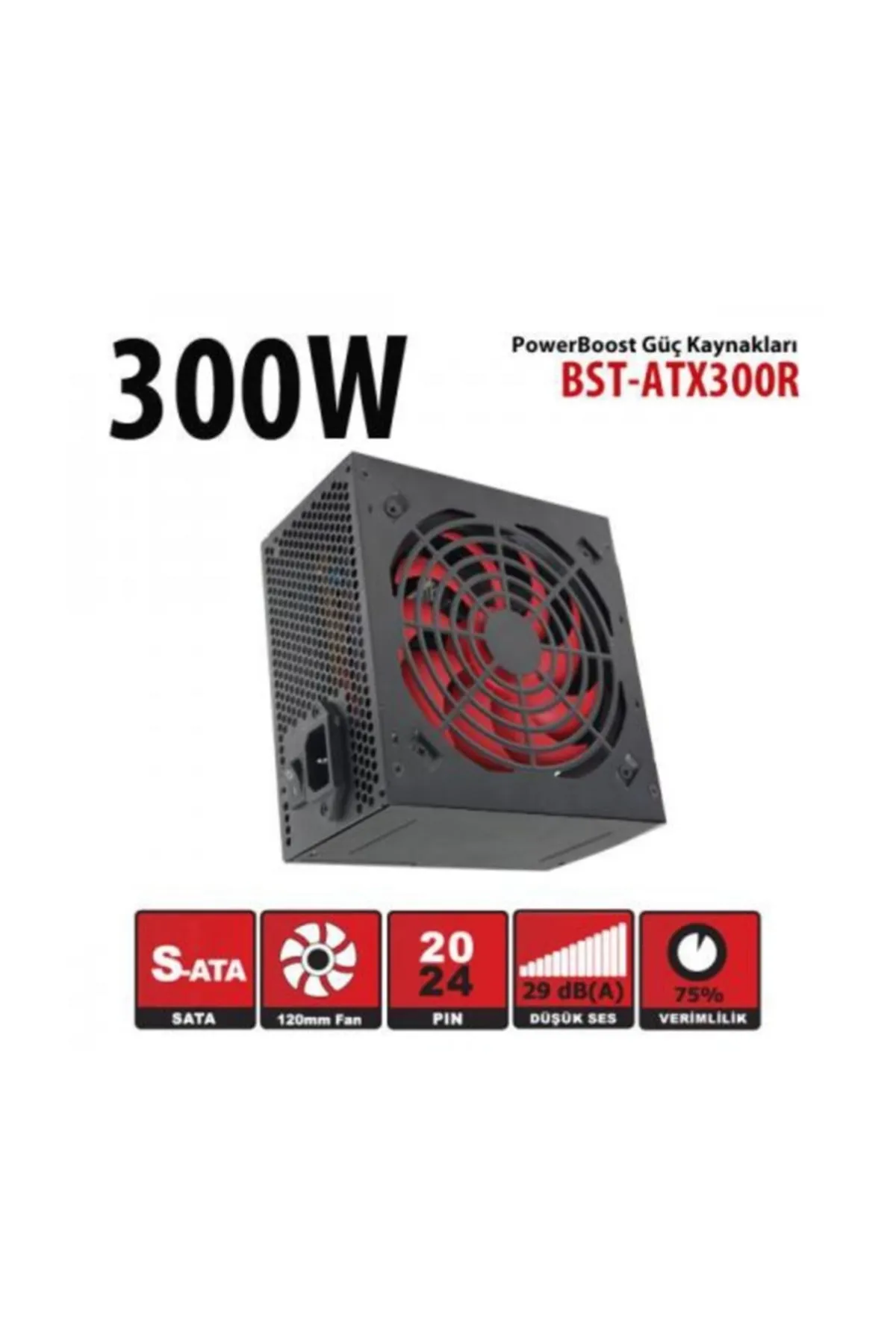 BOOST Bst-atx300r 300w, Sata, 12cm Fan, Box Psu