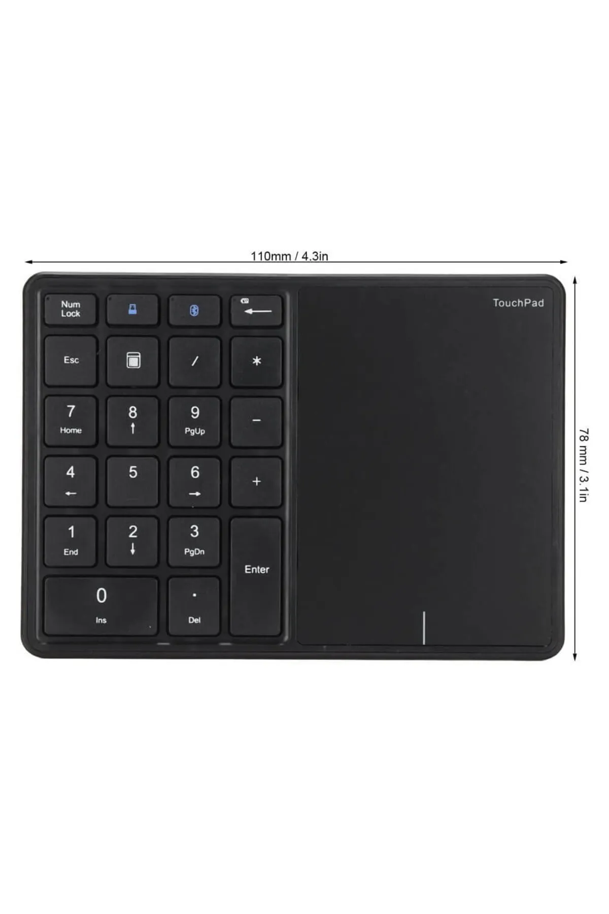 Genel Markalar Bt14 Kablosuz 2.4g Wireless Bluetooth Numerik Klavye + Dokunmatik Touchpad Sayısal Tuş Takımı Numpad