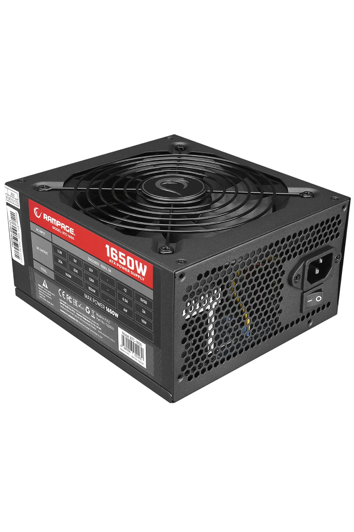 NcK BTC-1650 1650W 16* PCIe VGA Soket 14cm Fanlı Bitcoin Power Supply