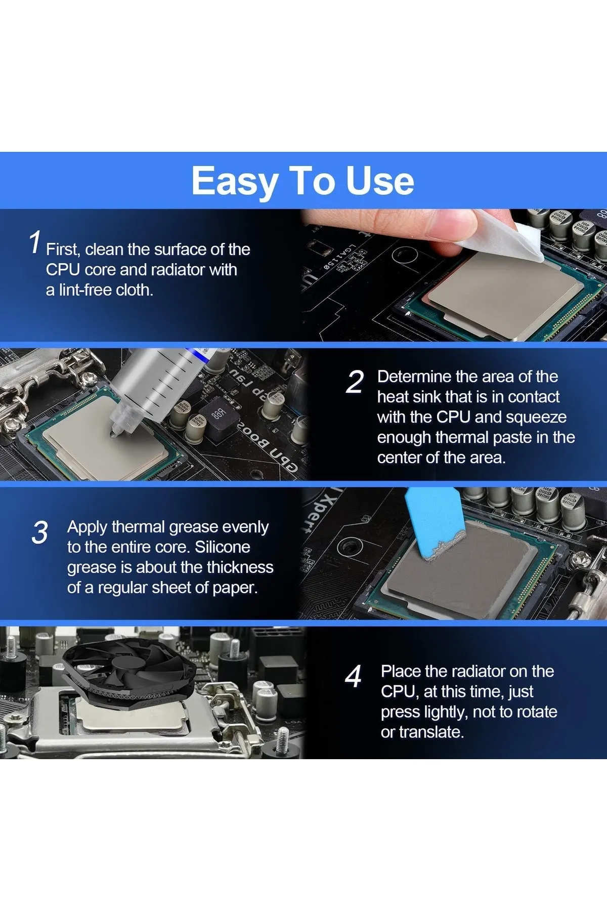 Class Büyük Boy 30 Gram Gümüş Alaşım Termal Macun Işlemci Chipset Ekran Kartlarında Kullanılabilir