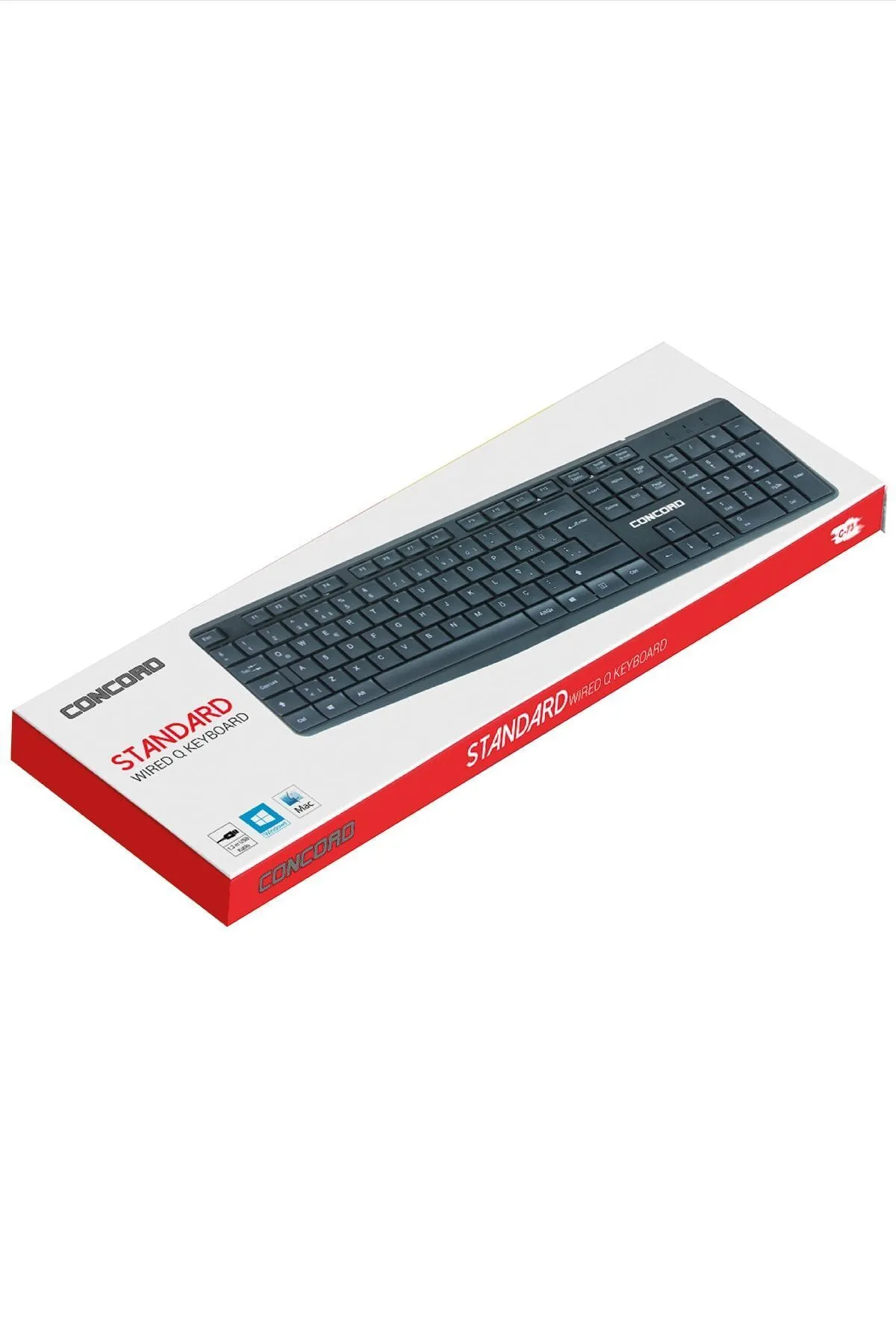 Concord C-73 Standart Kablolu Türkçe Q Klavye Siyah Windows / Mac / Xp / Visa Uyumlu