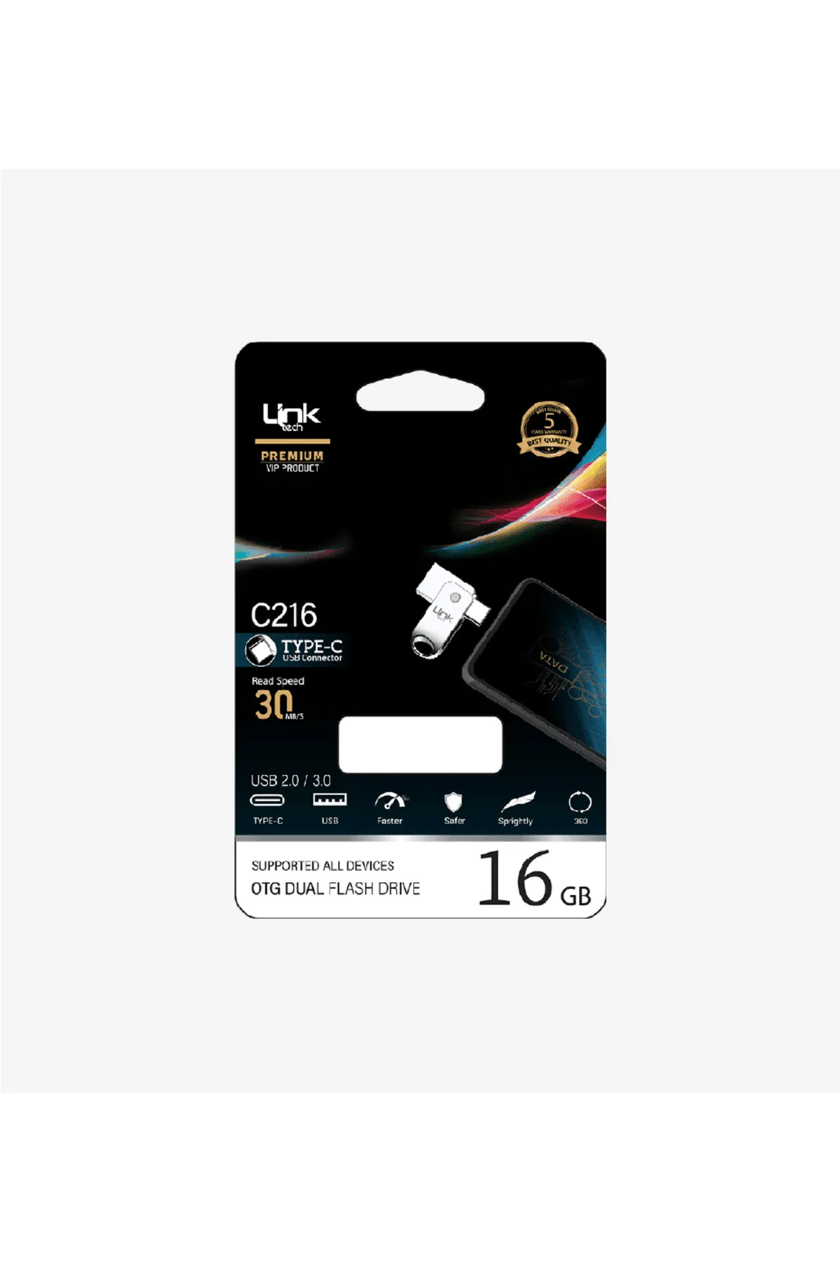 Link C216 Premium Dual 16GB Type-C OTG Flash Bellek Uyumlu