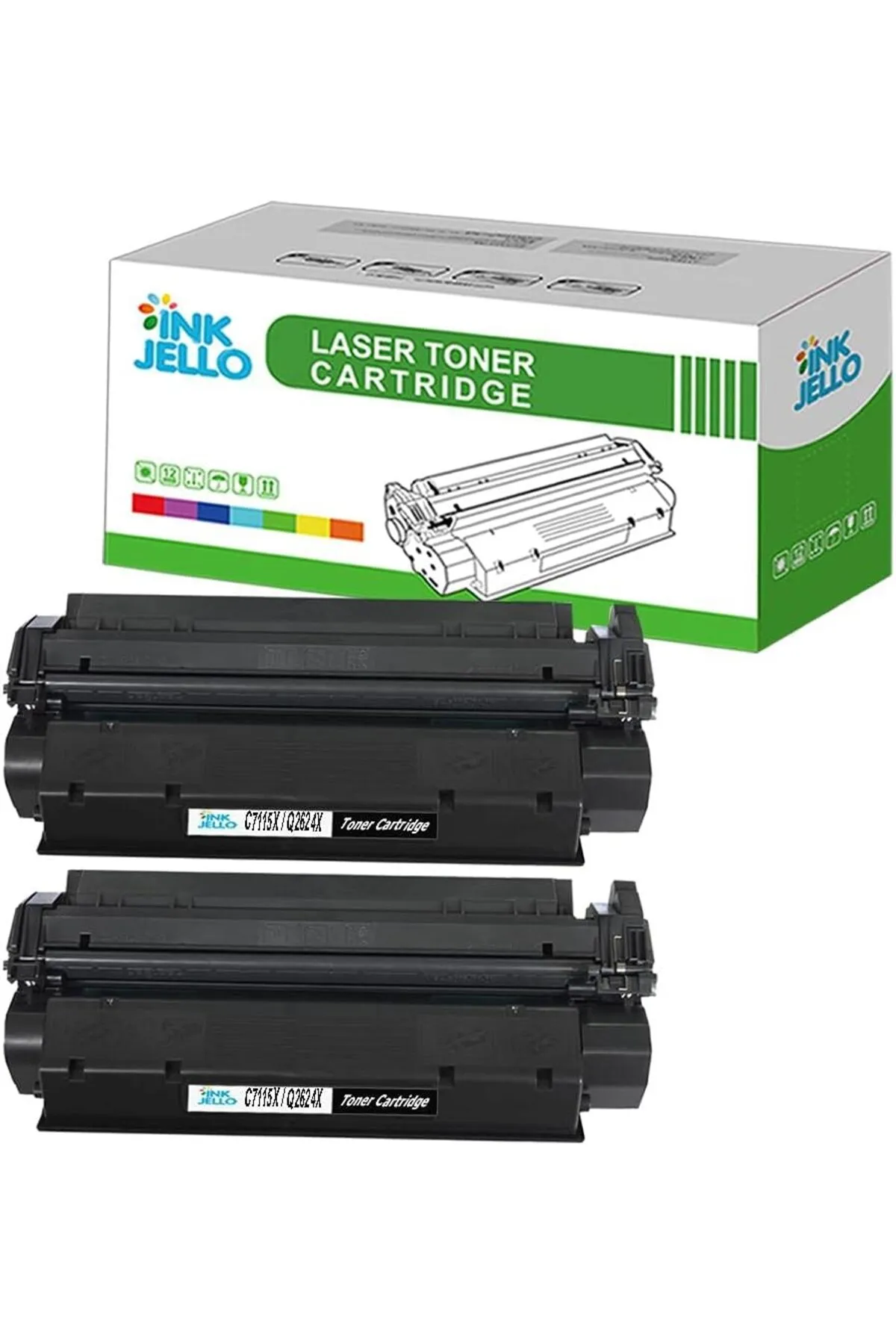 HP -C7115X/Q2613X/Q2624X	 HP LJ-1000/1005/1200/1300/1150 (4K) MONO TONER 2 ADET