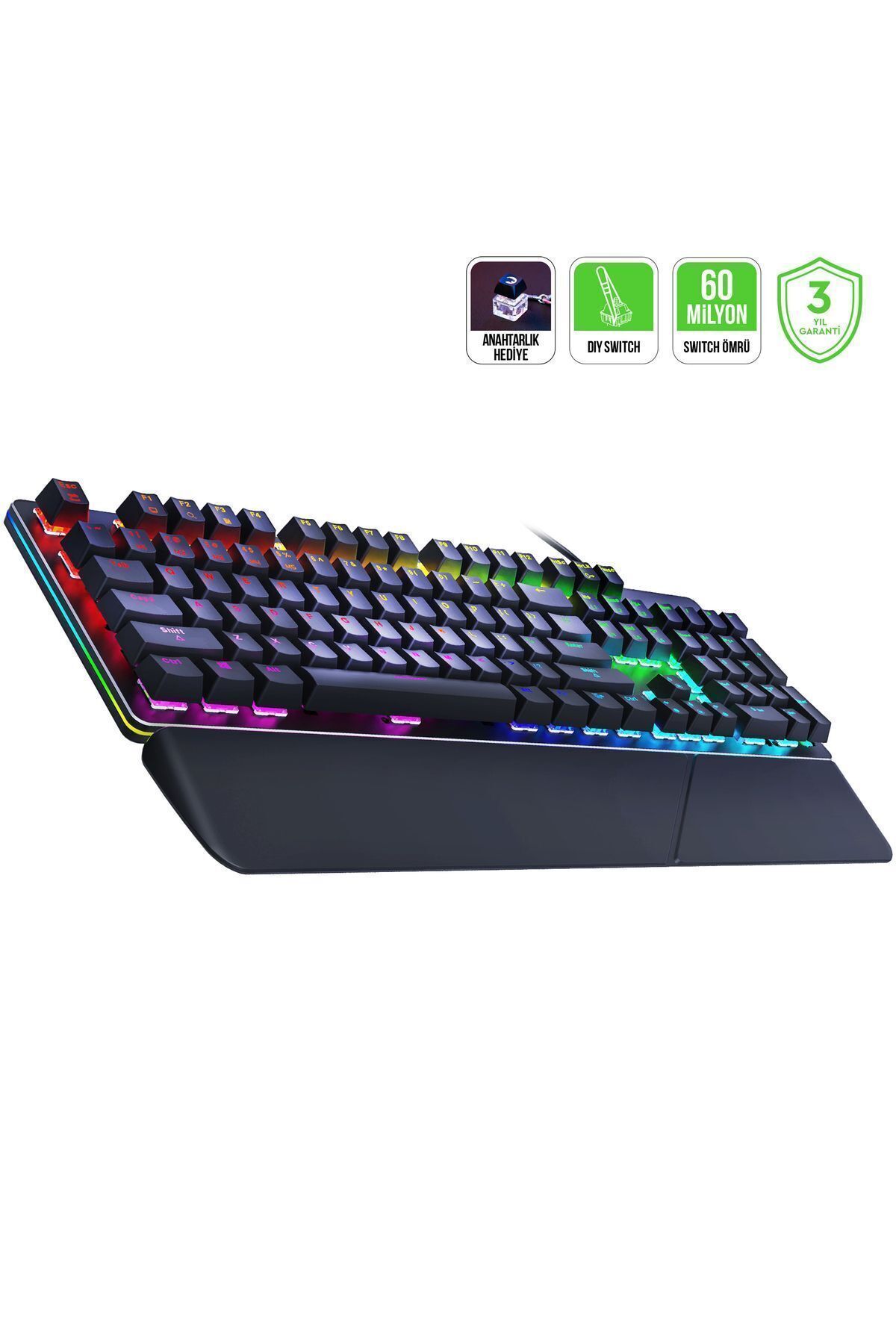 Gamepower Calypso V2 Rgb Optik Su Ve Toza Dayanıklı Mekanik Blue Switch Usb Dıy Gaming Klavye