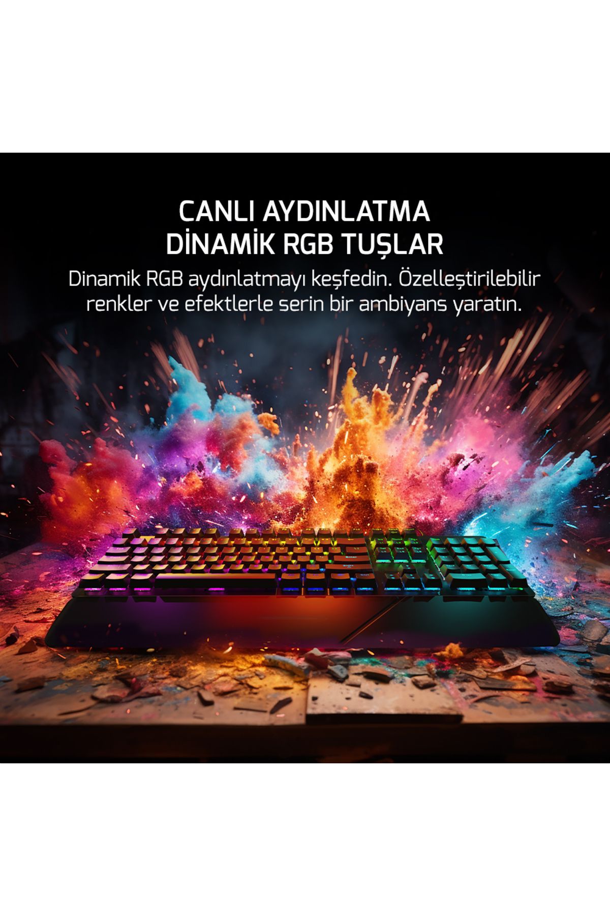 Gamepower Calypso V2 Rgb Optik Su Ve Toza Dayanıklı Mekanik Blue Switch Usb Dıy Gaming Klavye