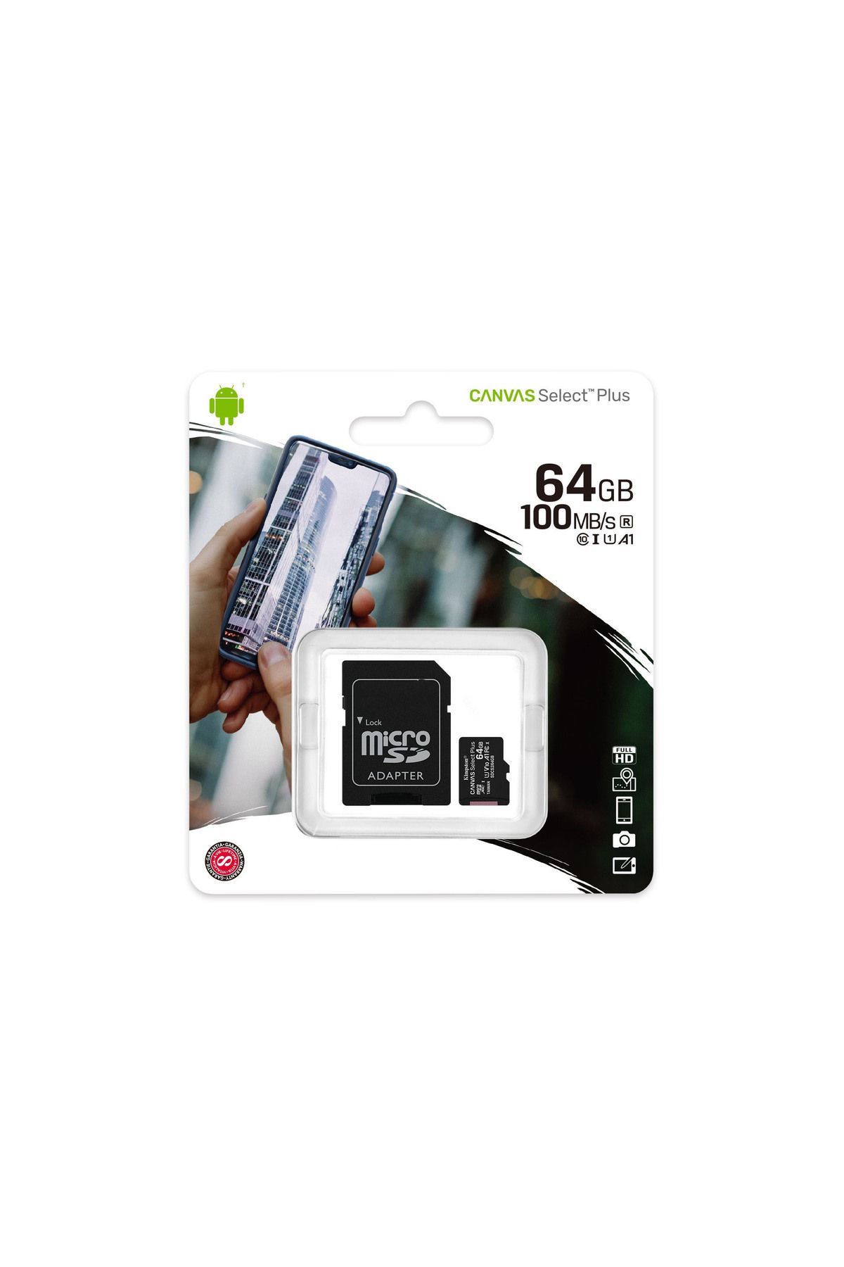 Gritty Canvas Select Plus microSD 64Gb Hafıza Kartı A1 Class