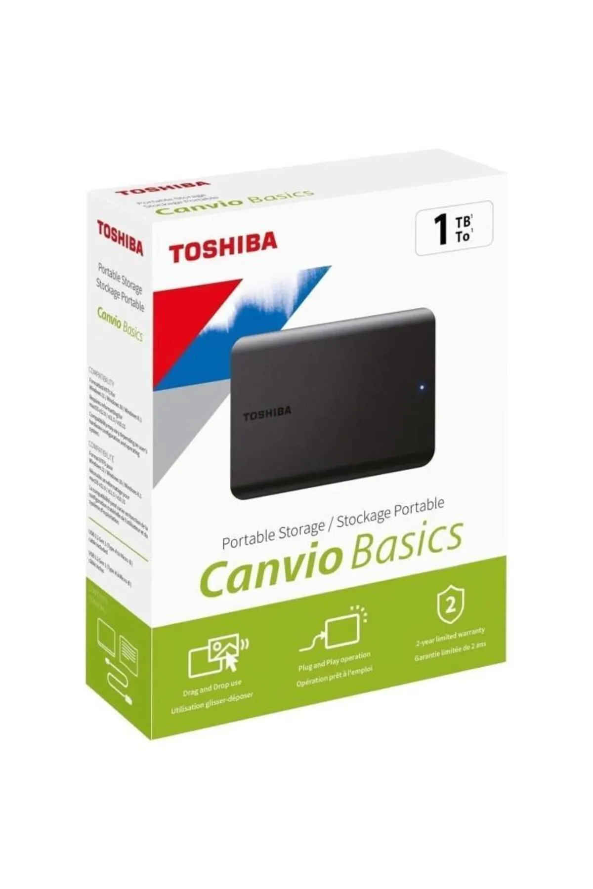 Toshiba Canvio Basic 1 Tb Hdtb510ek3aa 2.5 Inç Usb 3.0 Taşınabilir Disk