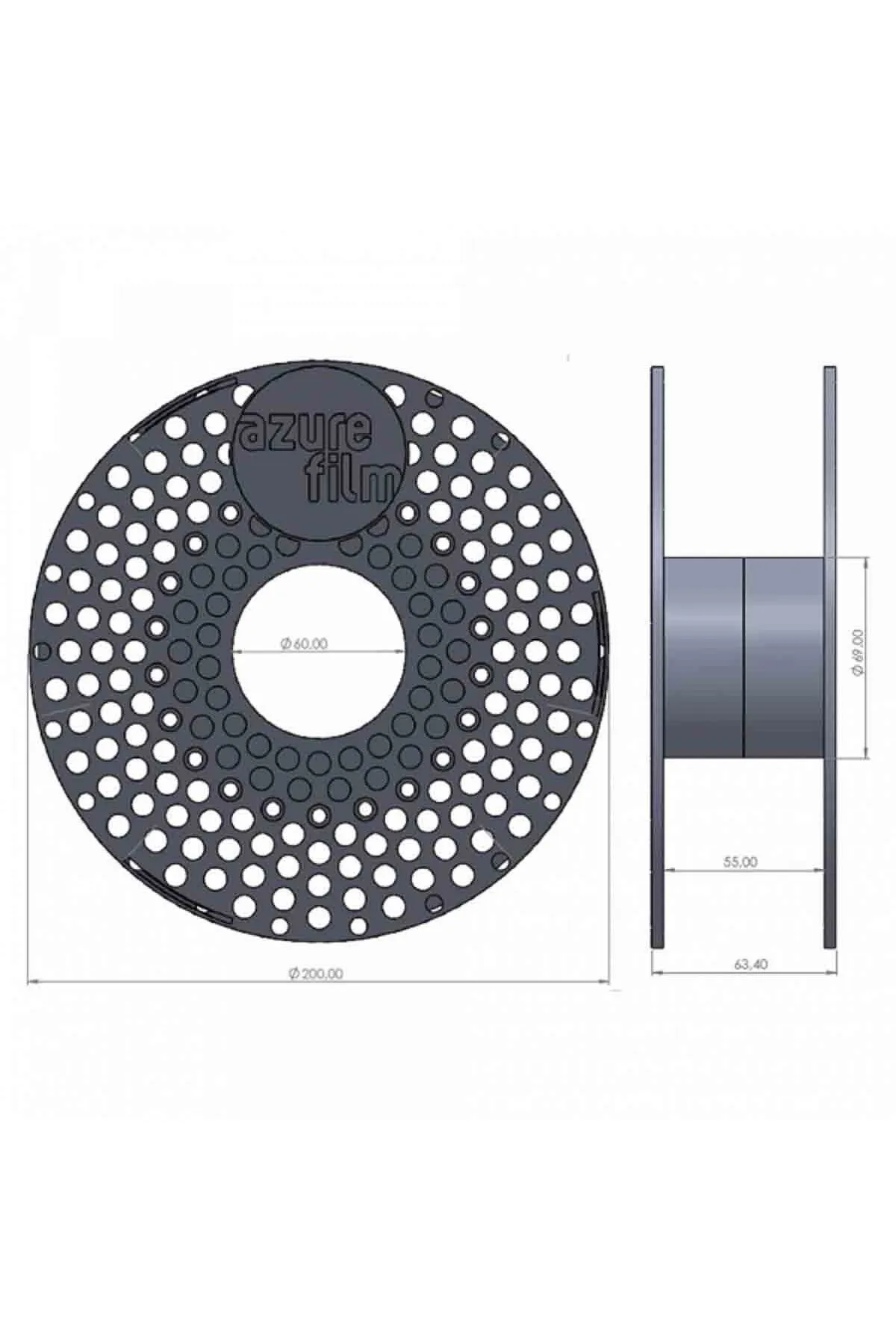 AZUREFILM Carbon Fiber PET 2.85mm 500g Filament