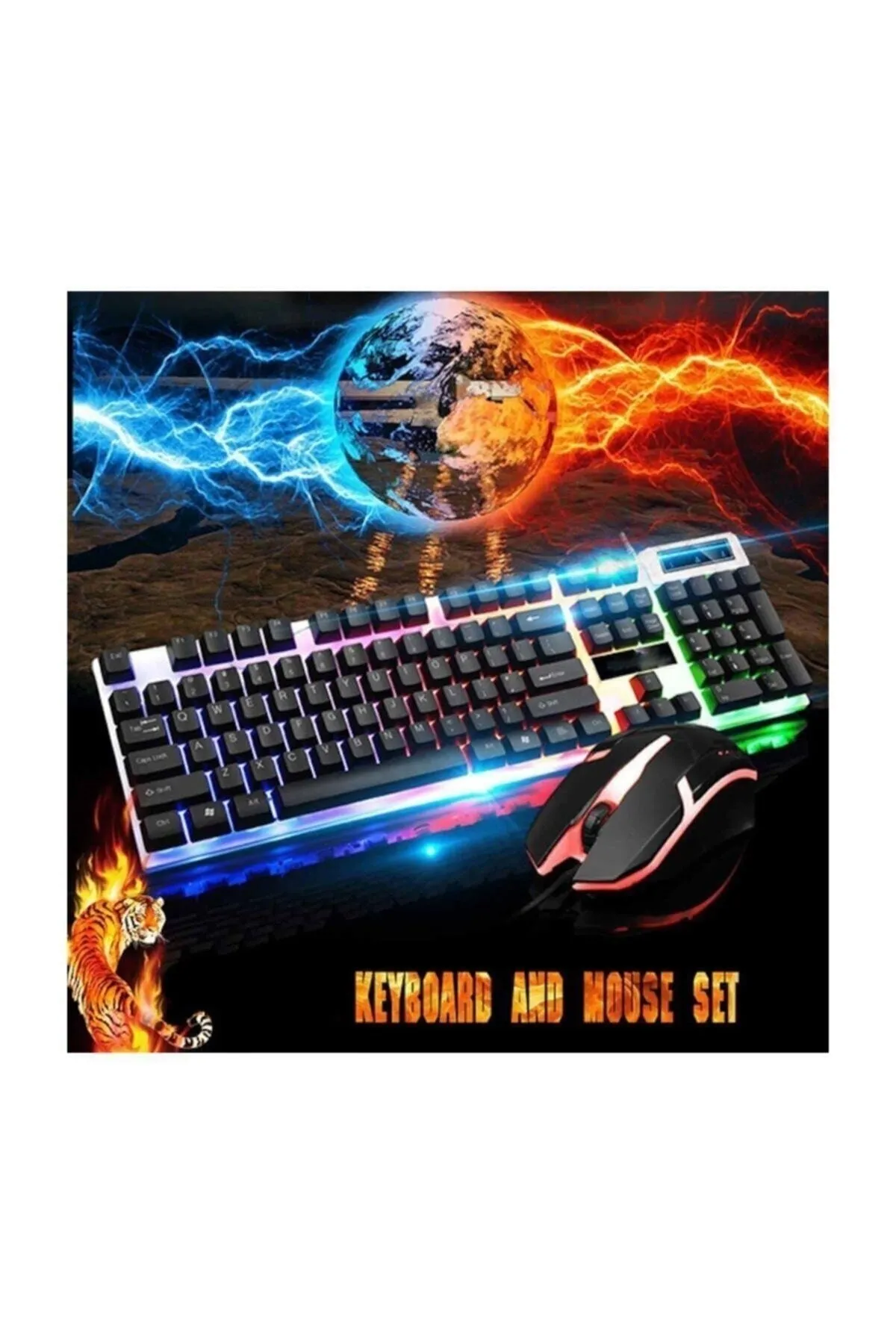 ALKILIÇ Carbonn Led Aydınlatmalı Mouse Seti Oyuncu Gamer Set