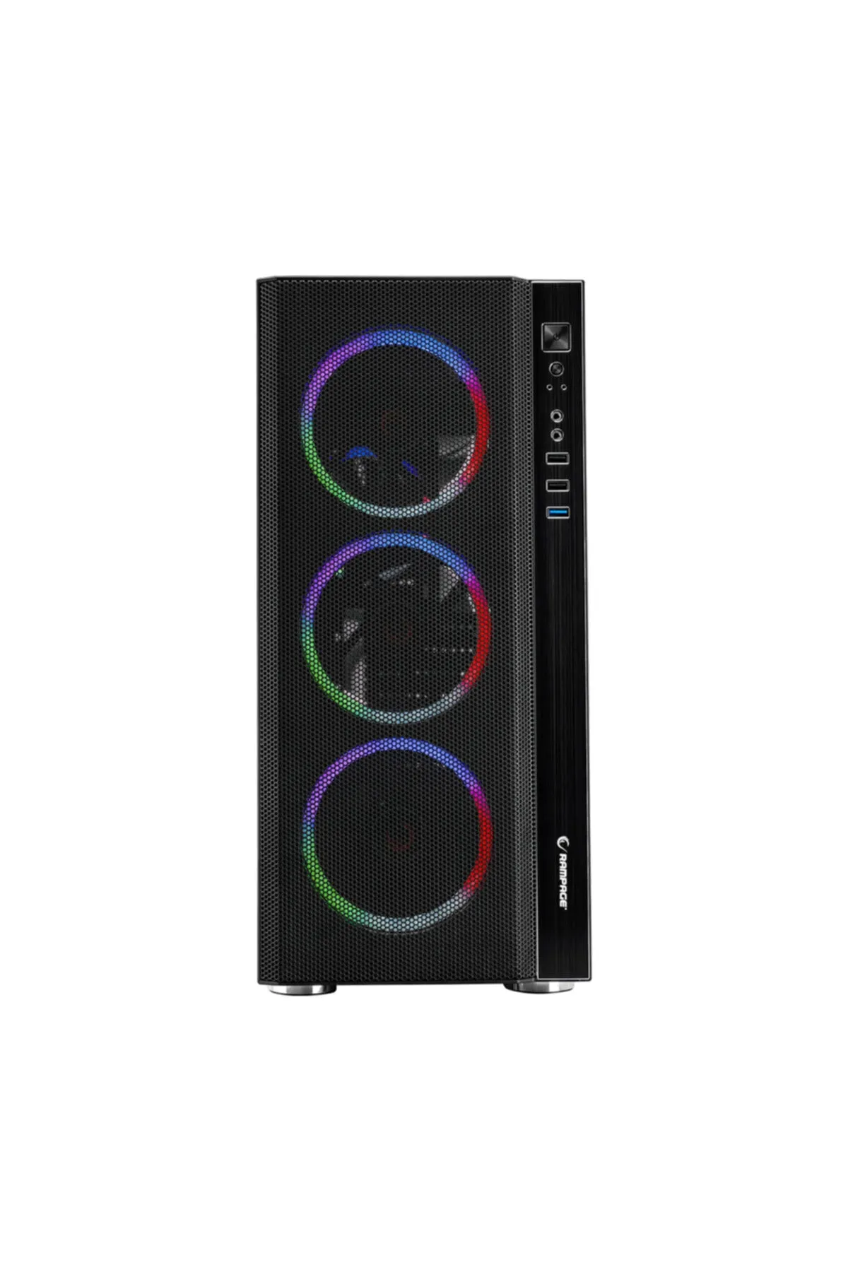 Rampage Carısma 4x Rainbow Fan Gaming Oyuncu Bilgisayar Kasası + 600w 80 Plus Bronze Power Supply