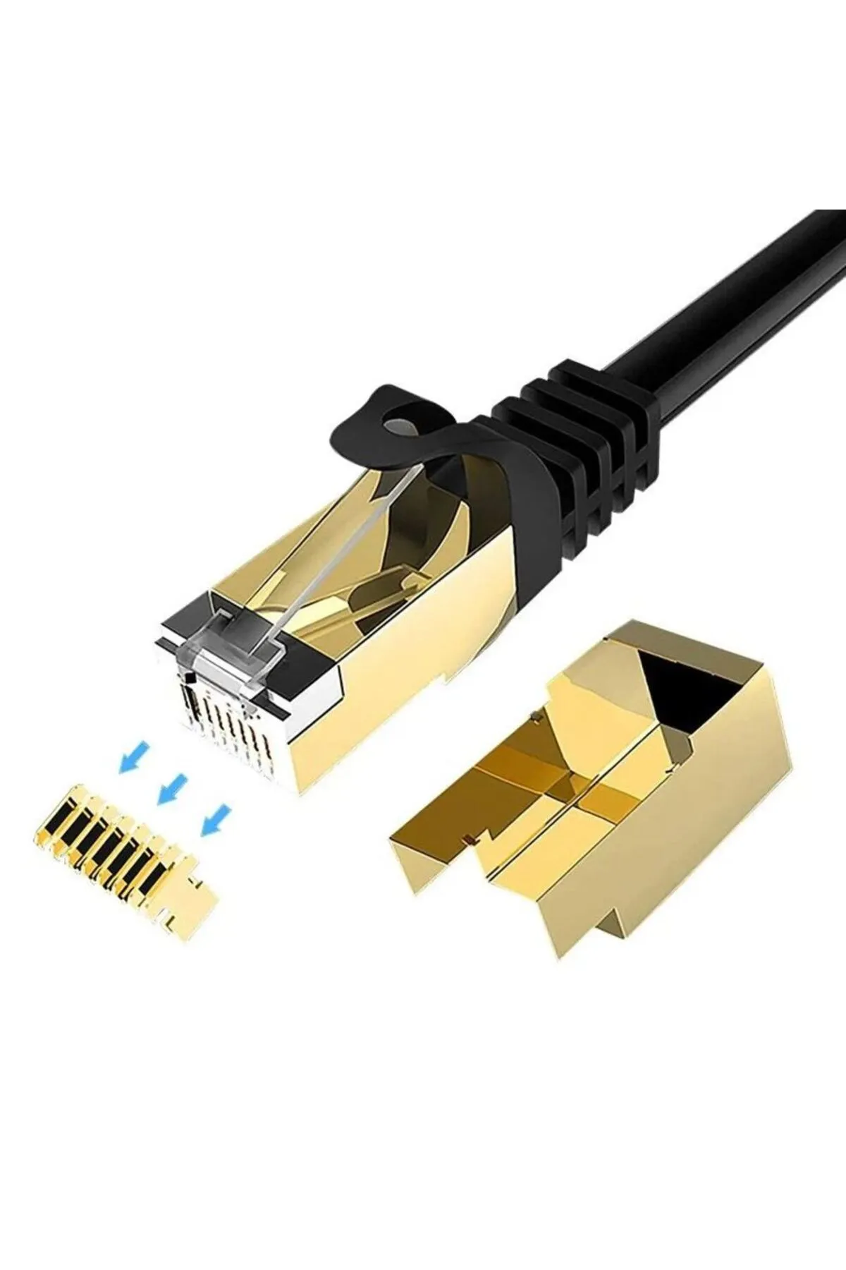 NARİTA Cat 7 Ethernet Kablosu Altın uçlu kırılmaya dayanıklı İnternet VDSL Gigabit Ağ Kablosu 1.5Metre