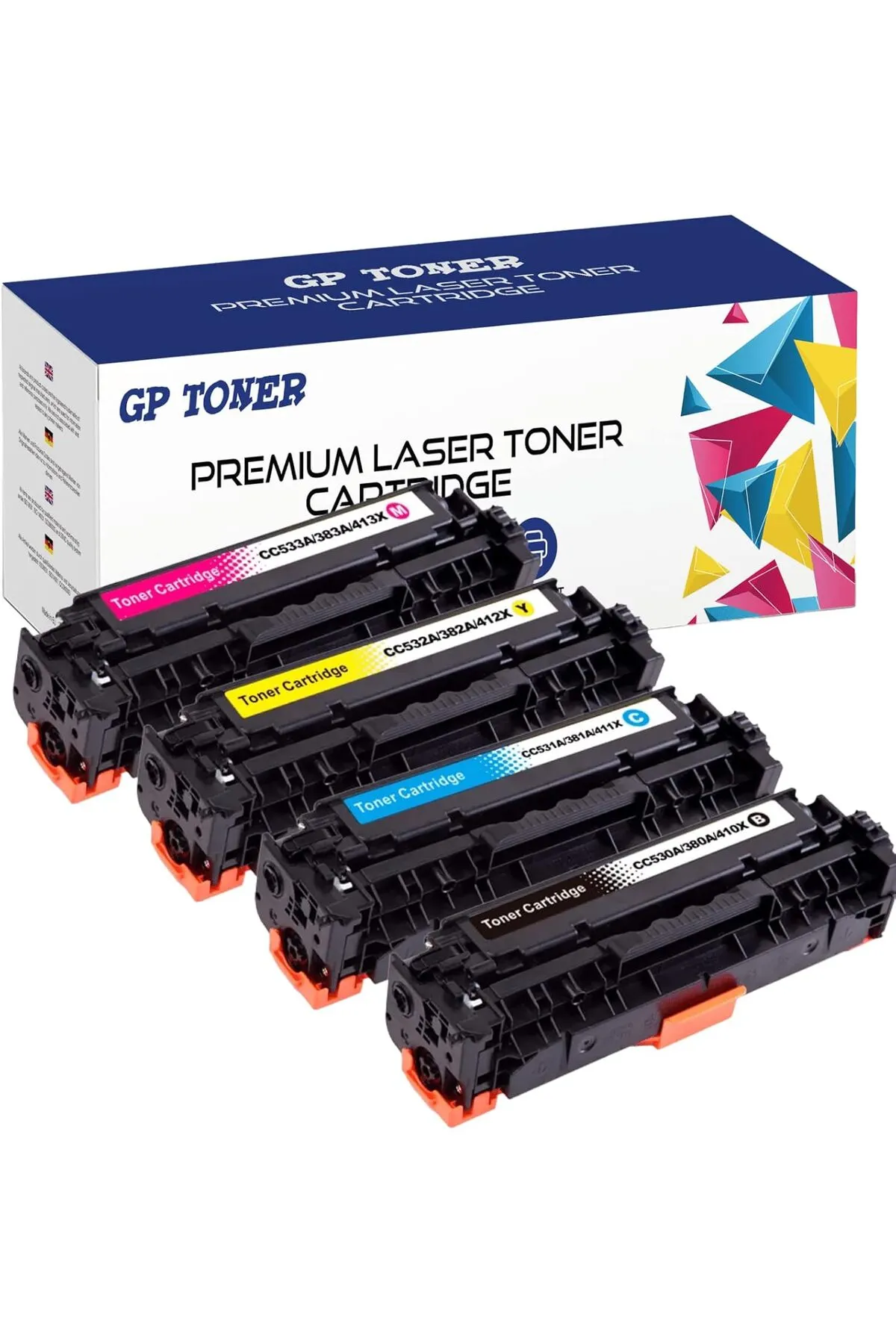 HP CC530/CE410/CF380 Color LaserJet CP2025 CM2320 Pro MFP M475dn 4 set(1x BK 1x C 1x M 1x Y).