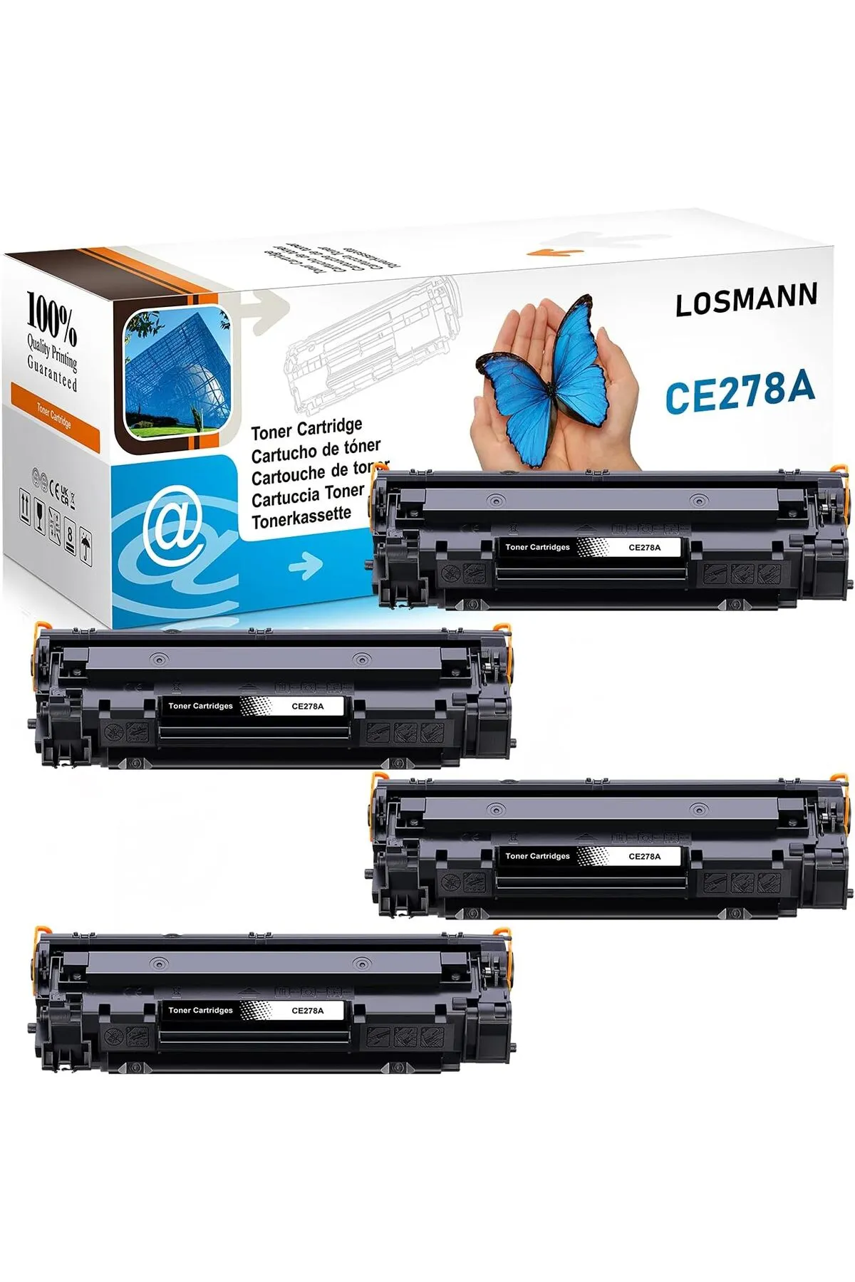 HP CE278A MUADİL Pro  M1536DNF P1560 P1566 P1606 Canon LBP6230DW  LBP6200dw LBP6230d (4 Black)