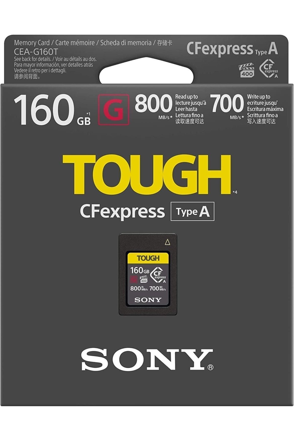 Sony Cea-g160t Compact Flash Express Bellek Kartı (160 Gb, Tip A, 800 Mb/s Okuma, 700 Mb/s Yazma)