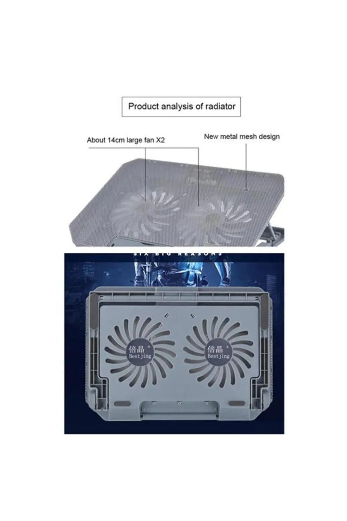 Sarftech Cf-02 Ayarlanabilir Çift Fanlı Dizüstü Bilgisayar Soğutma Fanı Uyumlu