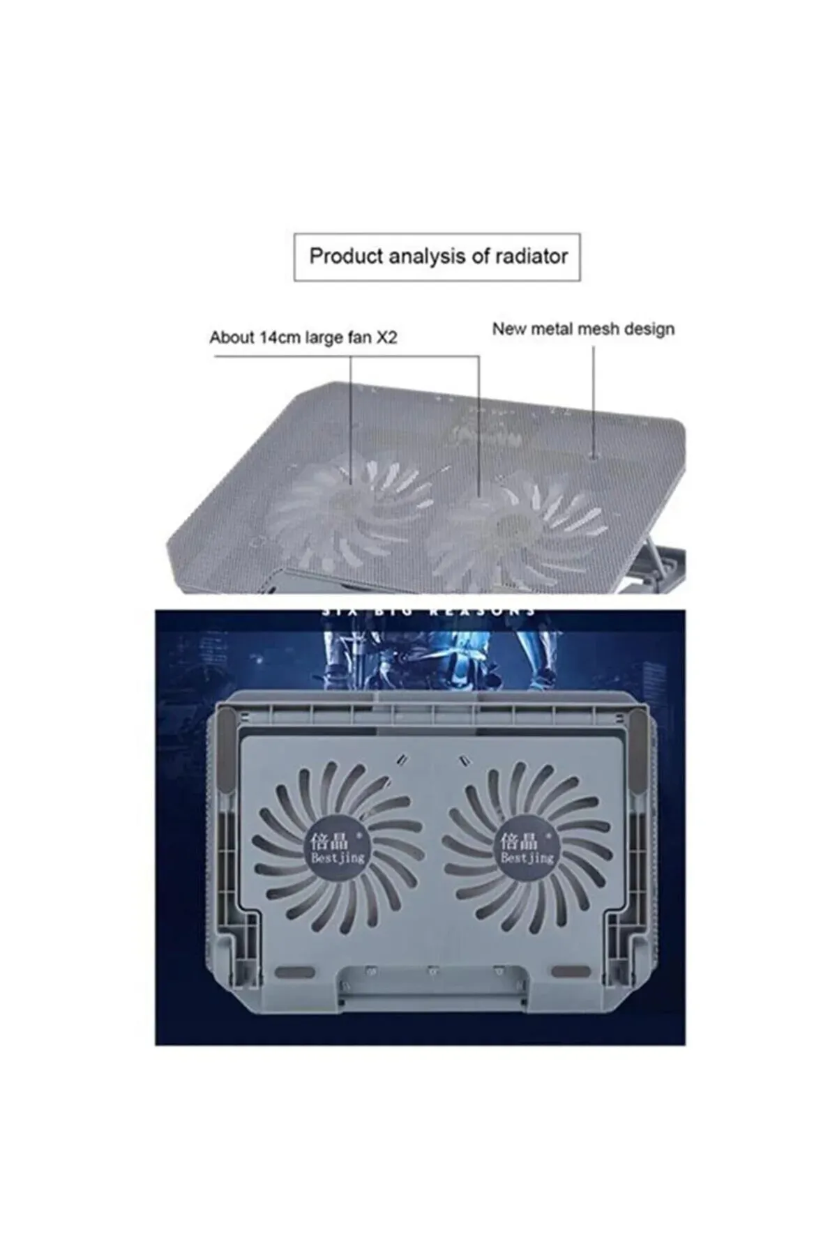 SKYNEX Cf-02 Ayarlanabilir Uyumlu  Çift Fanlı Dizüstü Bilgisayar Soğutma Fanı