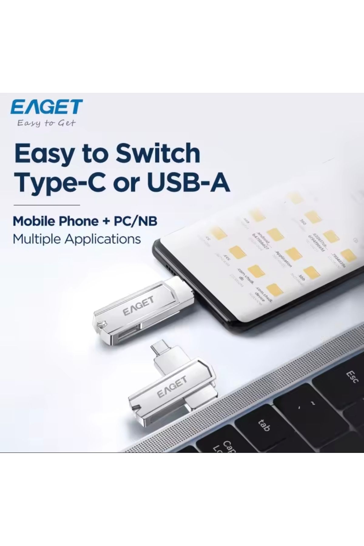 Eaget Cf30 128gb.type-c Ve Usb 3.2 Type-c Girişli Tüm Cihazlara Iphone 15/16 Serisine Uygun Yüksek Hızlı