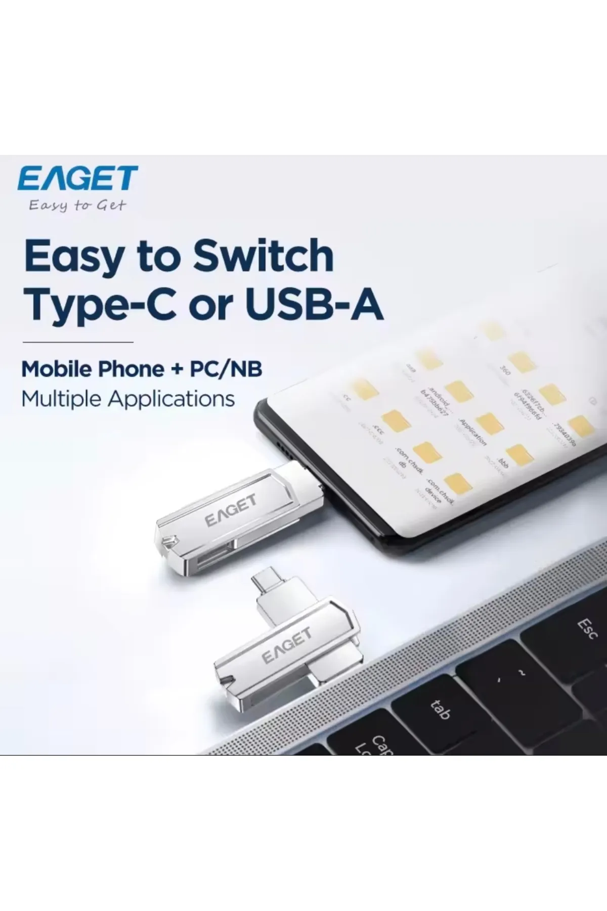 Eaget Cf30 256gb.type-c Ve Usb 3.2 Type-c Girişli Tüm Cihazlara Iphone 15/16 Serisine Uygun Yüksek Hızlı