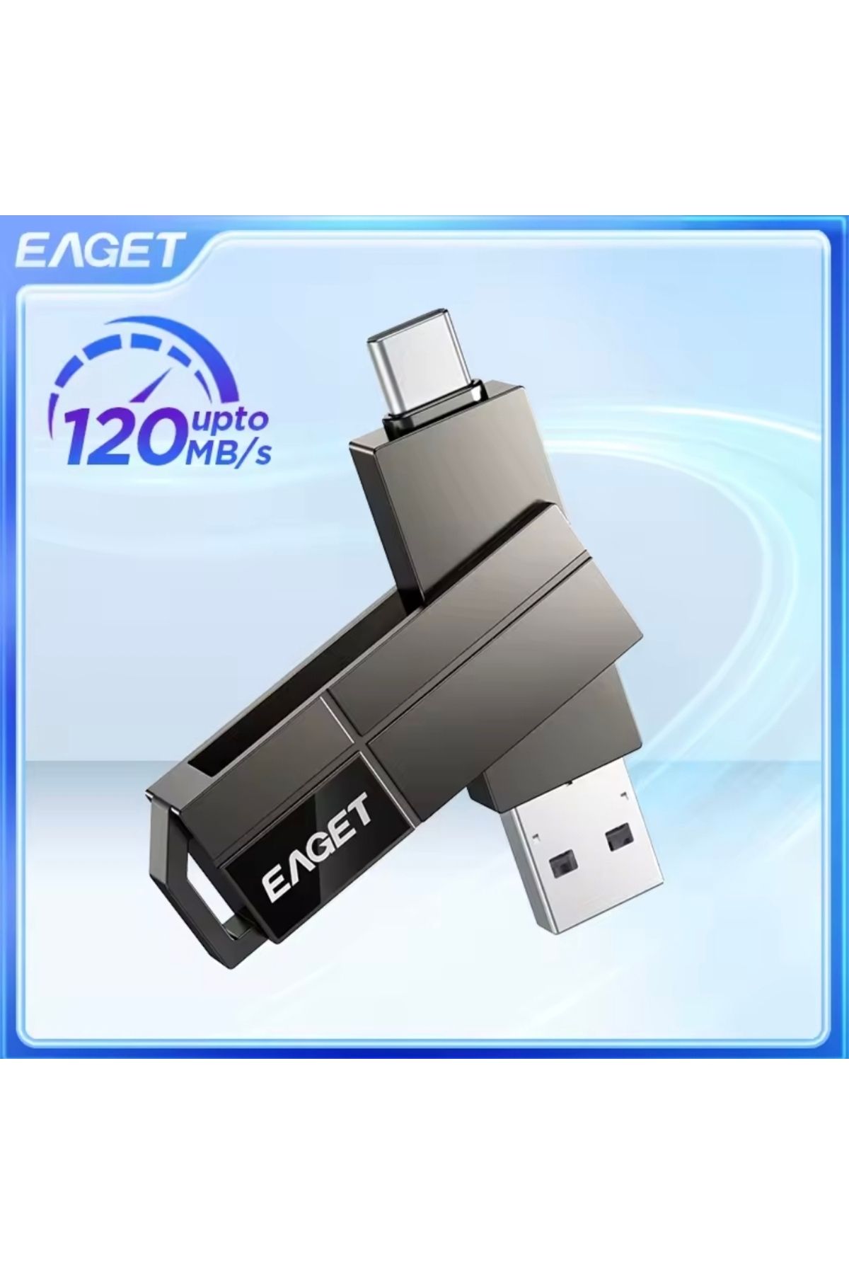 Eaget Cf33  256gb.type-c Ve Usb 3.2 Type-c Girişli Tüm Cihazlara İphone 15/16 Serisine Uygun Yüksek Hızlı