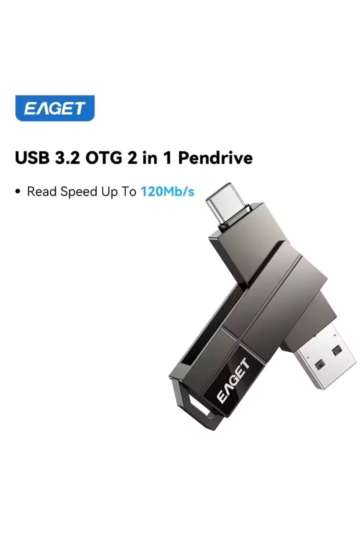 Eaget Cf33  256gb.type-c Ve Usb 3.2 Type-c Girişli Tüm Cihazlara İphone 15/16 Serisine Uygun Yüksek Hızlı