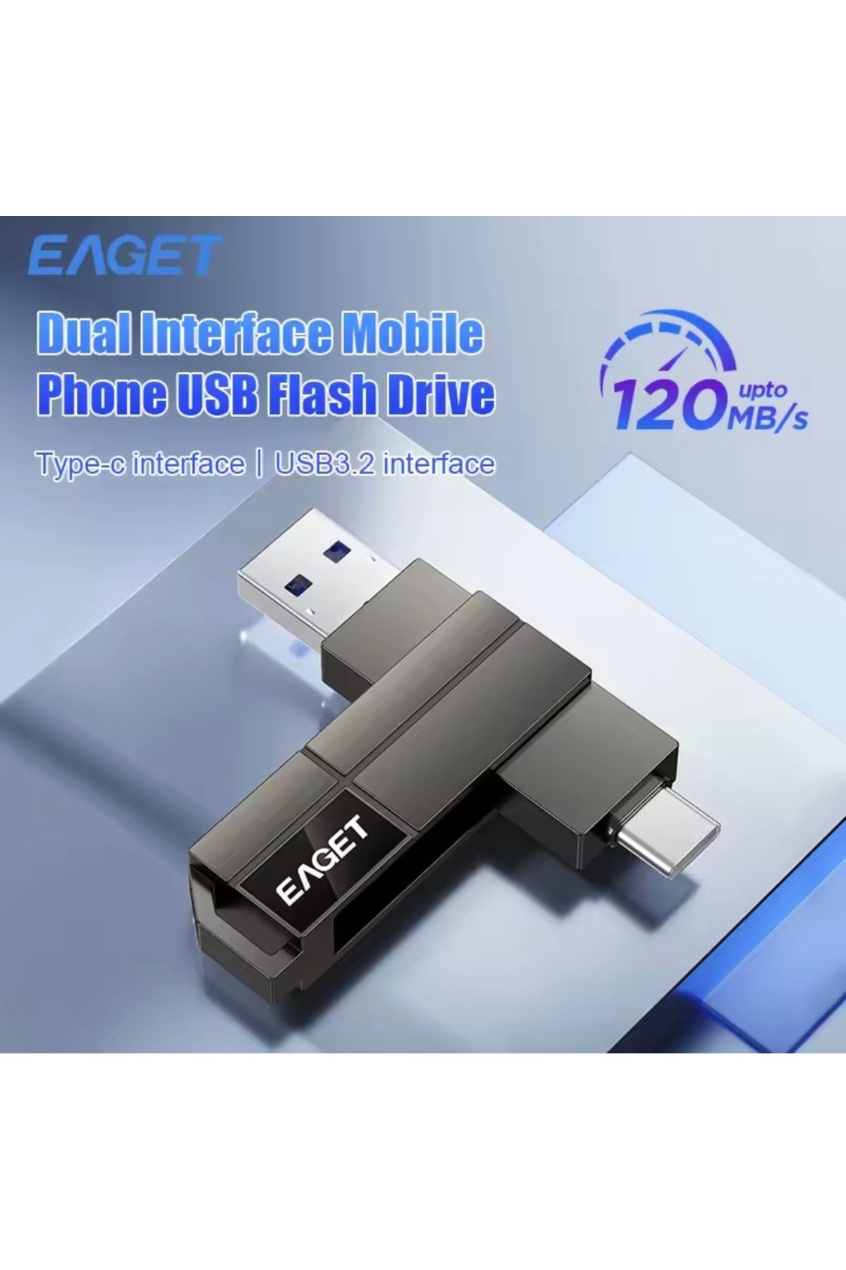 Eaget Cf33  256gb.type-c Ve Usb 3.2 Type-c Girişli Tüm Cihazlara İphone 15/16 Serisine Uygun Yüksek Hızlı