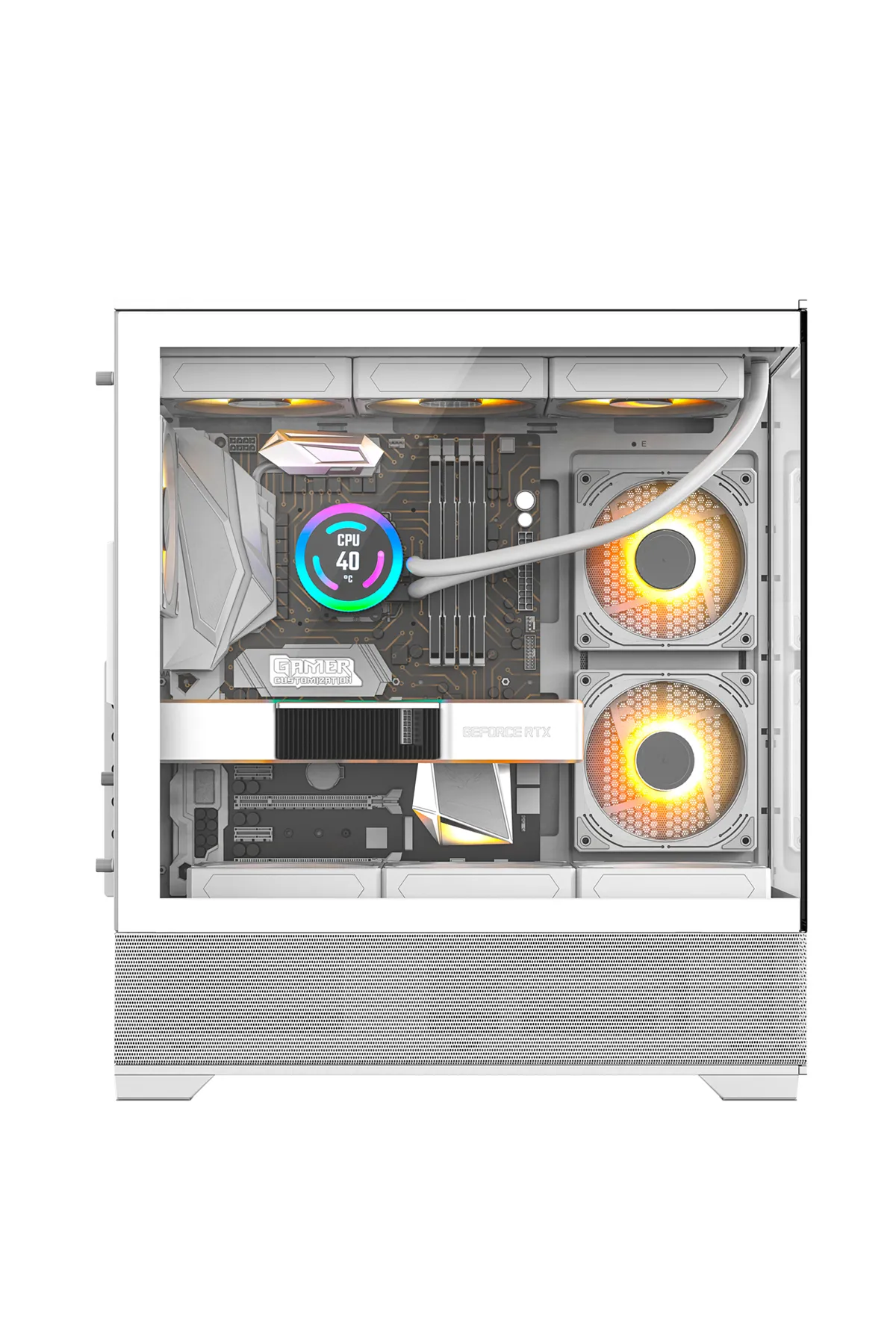 Havit CF925 Tamperli Cam Gaming Oyuncu Kasası Beyaz - 3 RGB Fanlı, Kumandalı, ITX/M-ATX/ATX/E-ATX Uyumlu