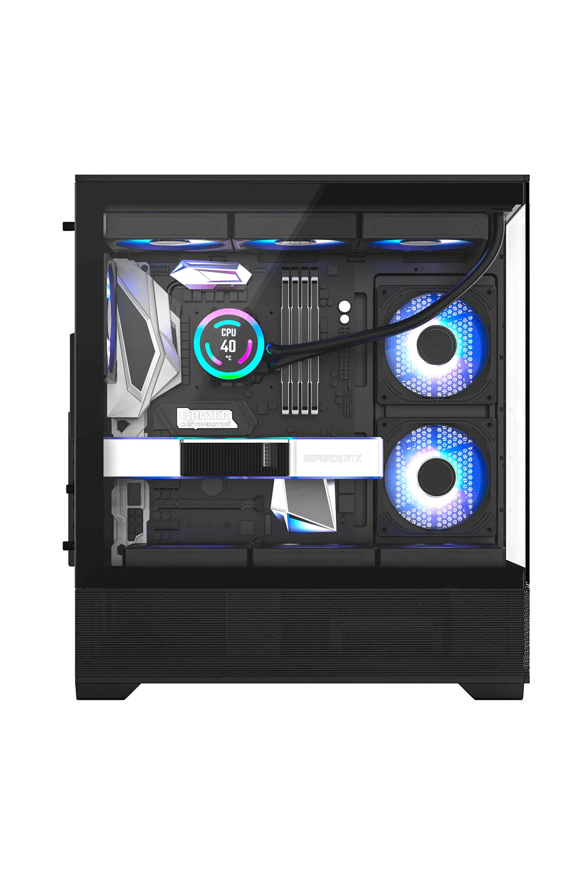 Havit CF925 Tamperli Cam Gaming Oyuncu Kasası Siyah - 3 RGB Fanlı, Kumandalı, ITX/M-ATX/ATX/E-ATX Uyumlu