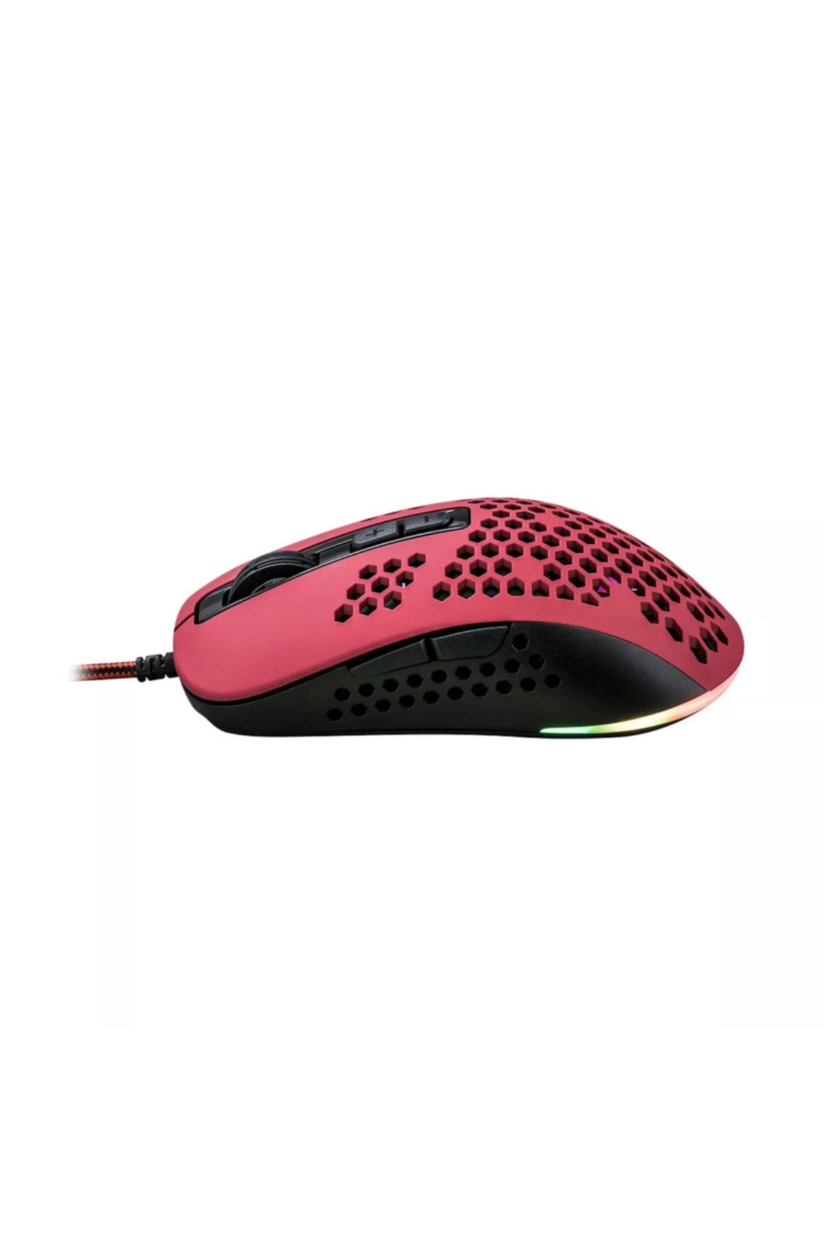 Crown Micro CMGM-11 Hive Kırmızı-RGB Aydınlatmalı, Hafif, Makrolu 6400 DPI Oyuncu Mouse