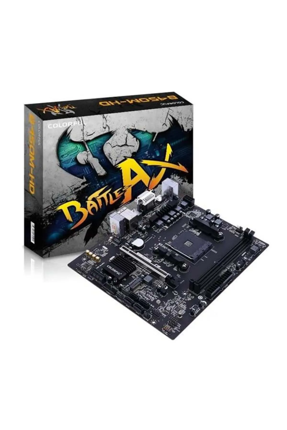 Hızlı Stok COLORFUL BATTLE-AX B450M-HD V14 DDR4 HDMI-DVI PCIE 3.0 AM4 mATX