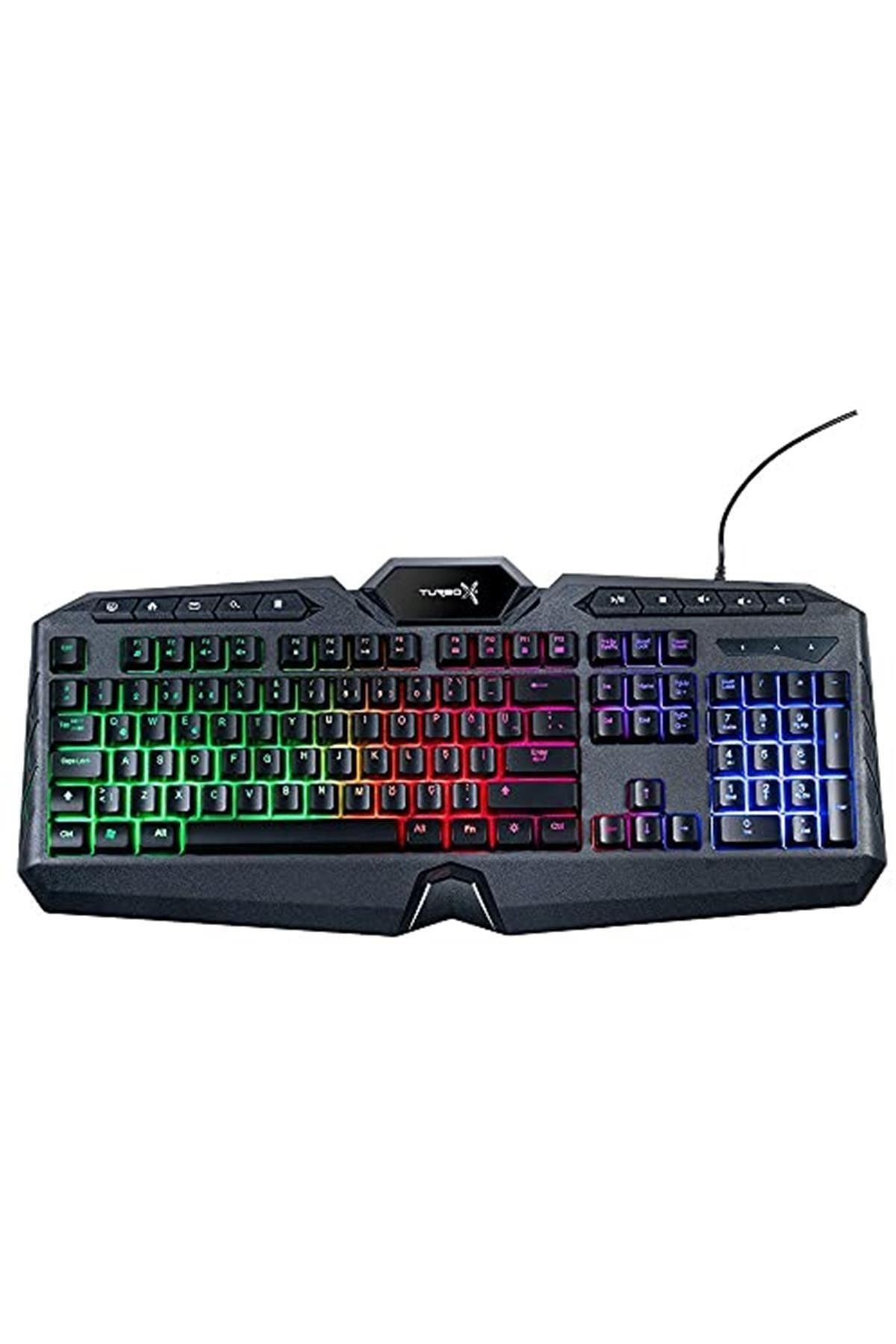 Turbox Compound TR-GK102 USB Kablolu Gaming Standart Q Rainbow Aydınlatma Multimedia Klavye