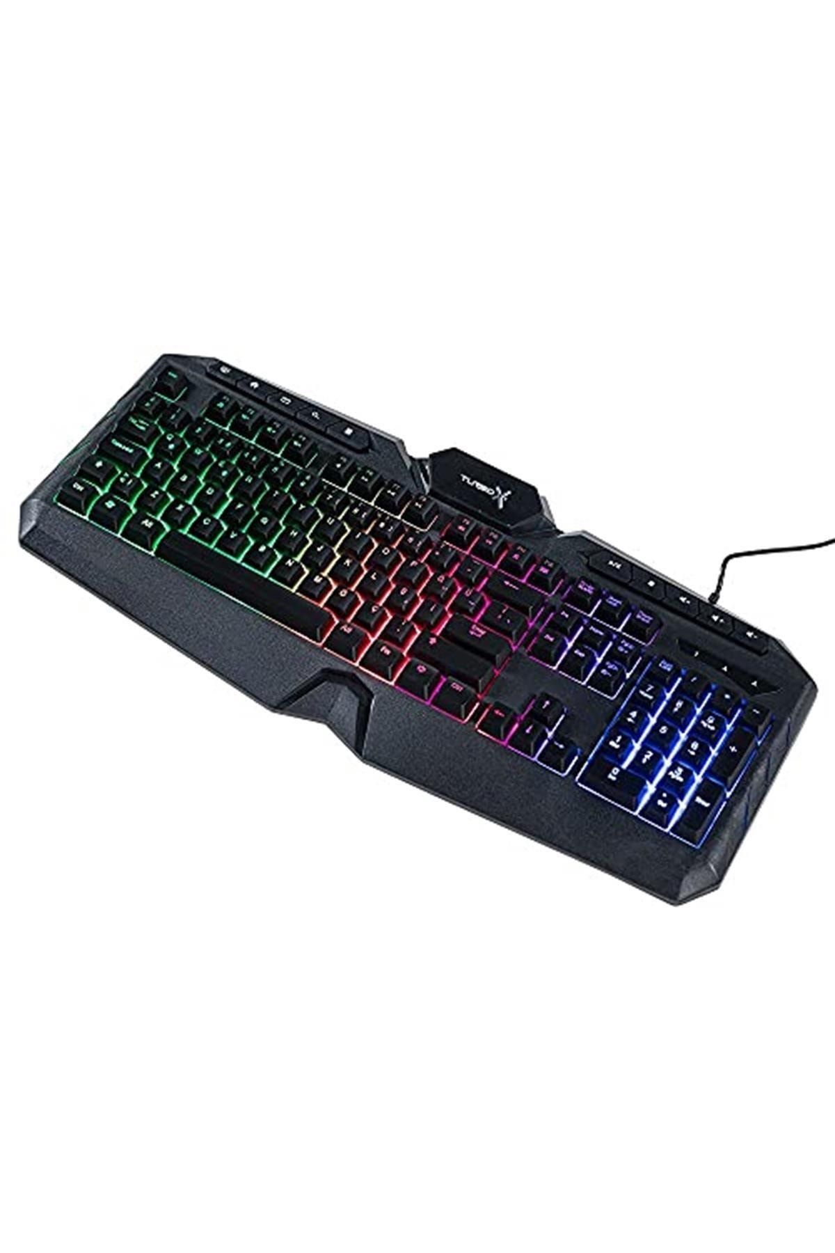 Turbox Compound TR-GK102 USB Kablolu Gaming Standart Q Rainbow Aydınlatma Multimedia Klavye