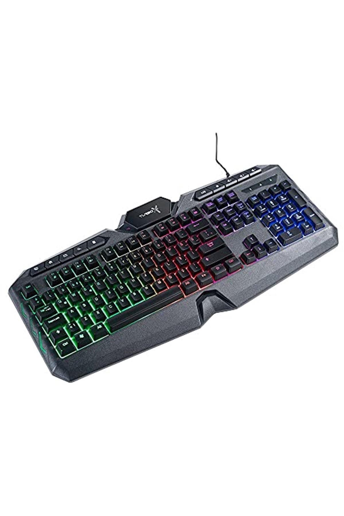 Turbox Compound TR-GK102 USB Kablolu Gaming Standart Q Rainbow Aydınlatma Multimedia Klavye