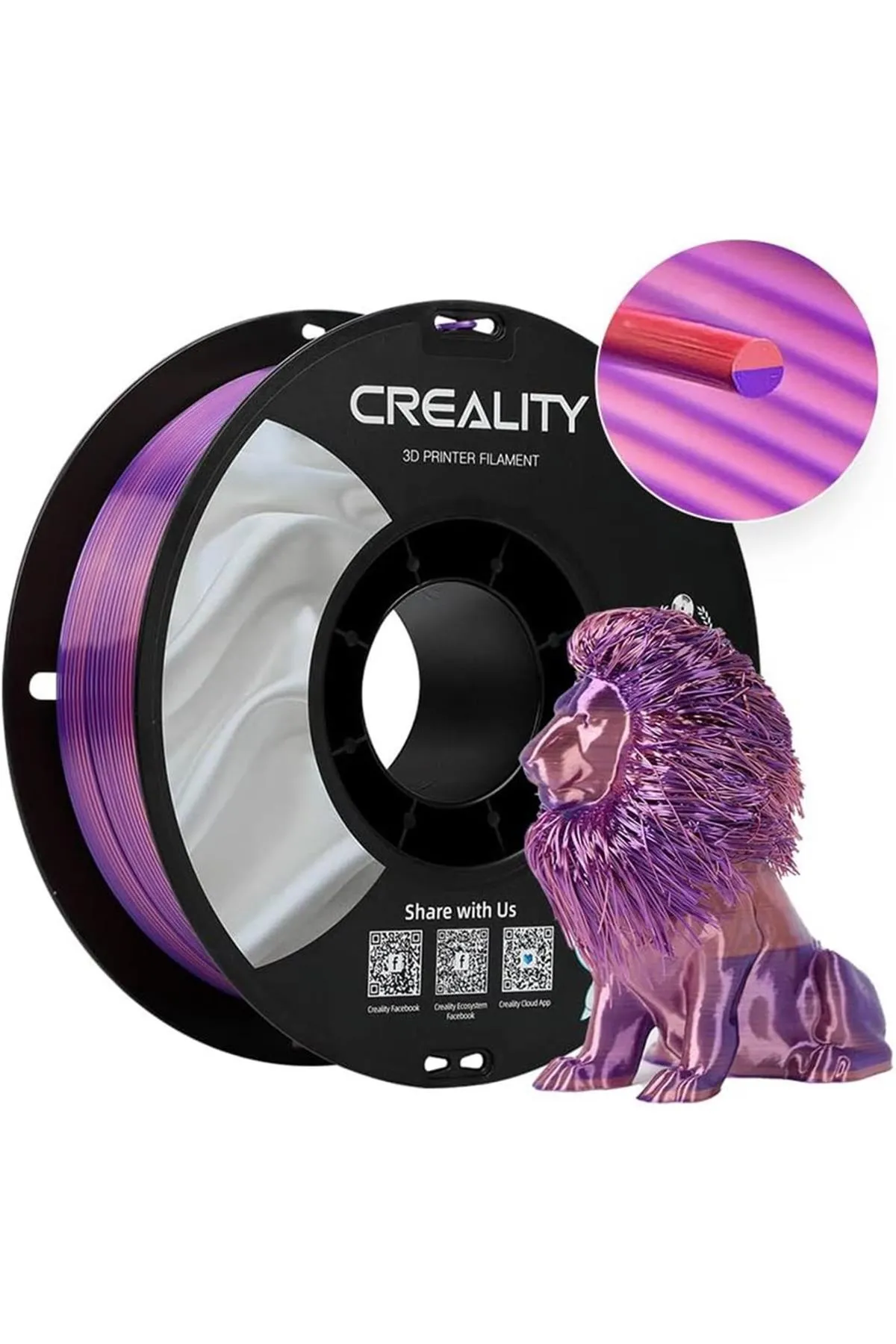 Creality Cr-Silk Pla 1,75mm 3D Filament 1Kg - Pembe Mor