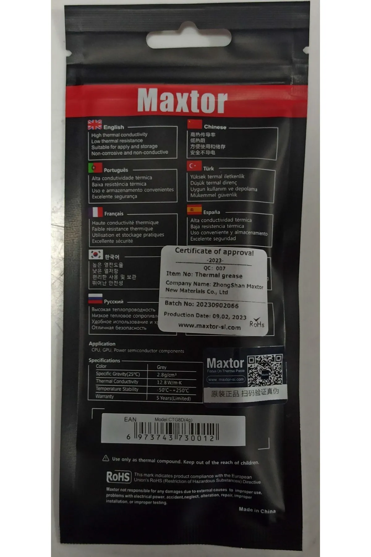 Maxtor CTG8 GAMING TERMAL MACUN 12.8 W/m-K