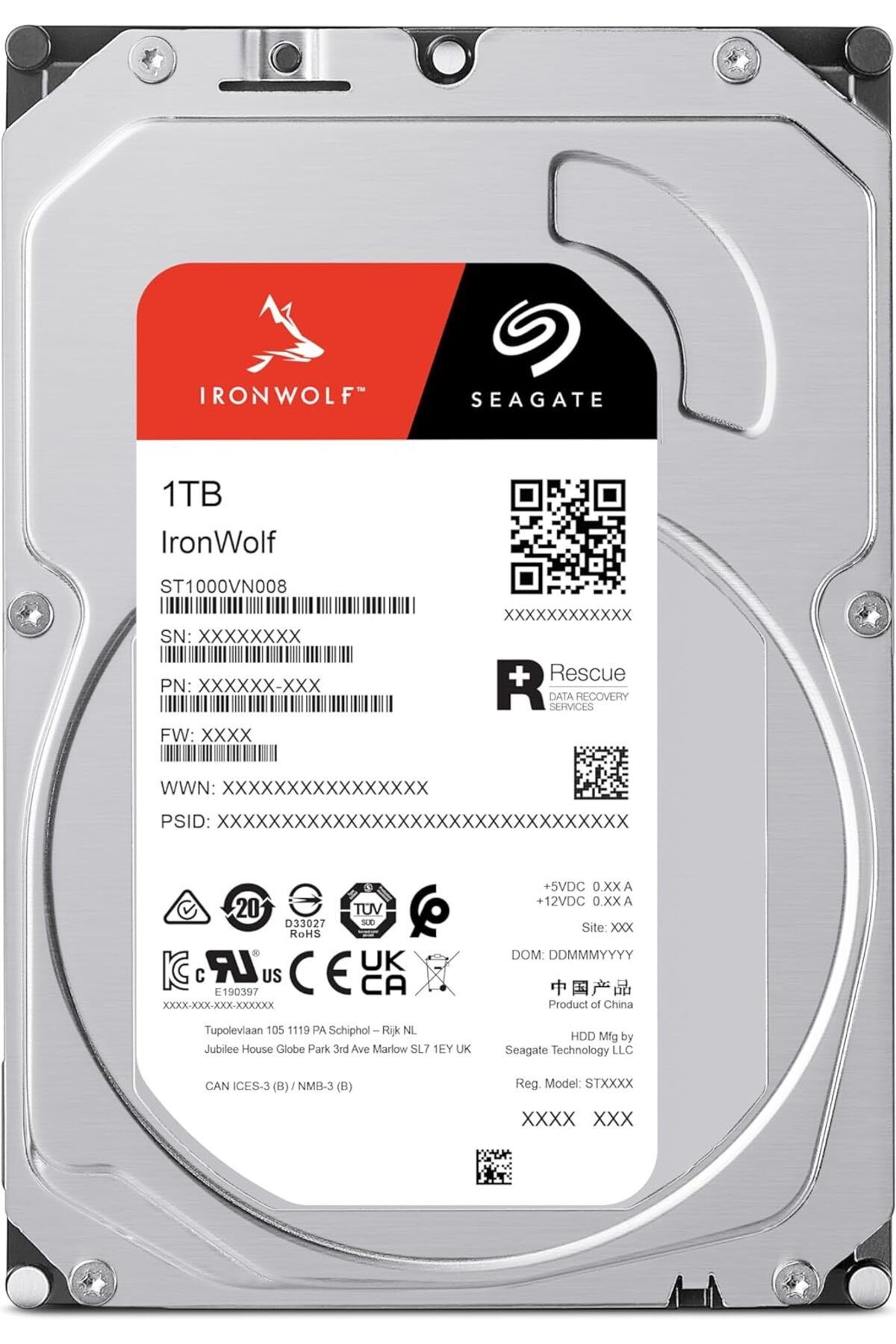 Cetking ctkg IronWolf, 1 TB, Dahili Sabit Disk, NAS, CMR 3,5 İnç, SATA 6 Gb/sn, 5400 RPM, 64 MB Önbellek,