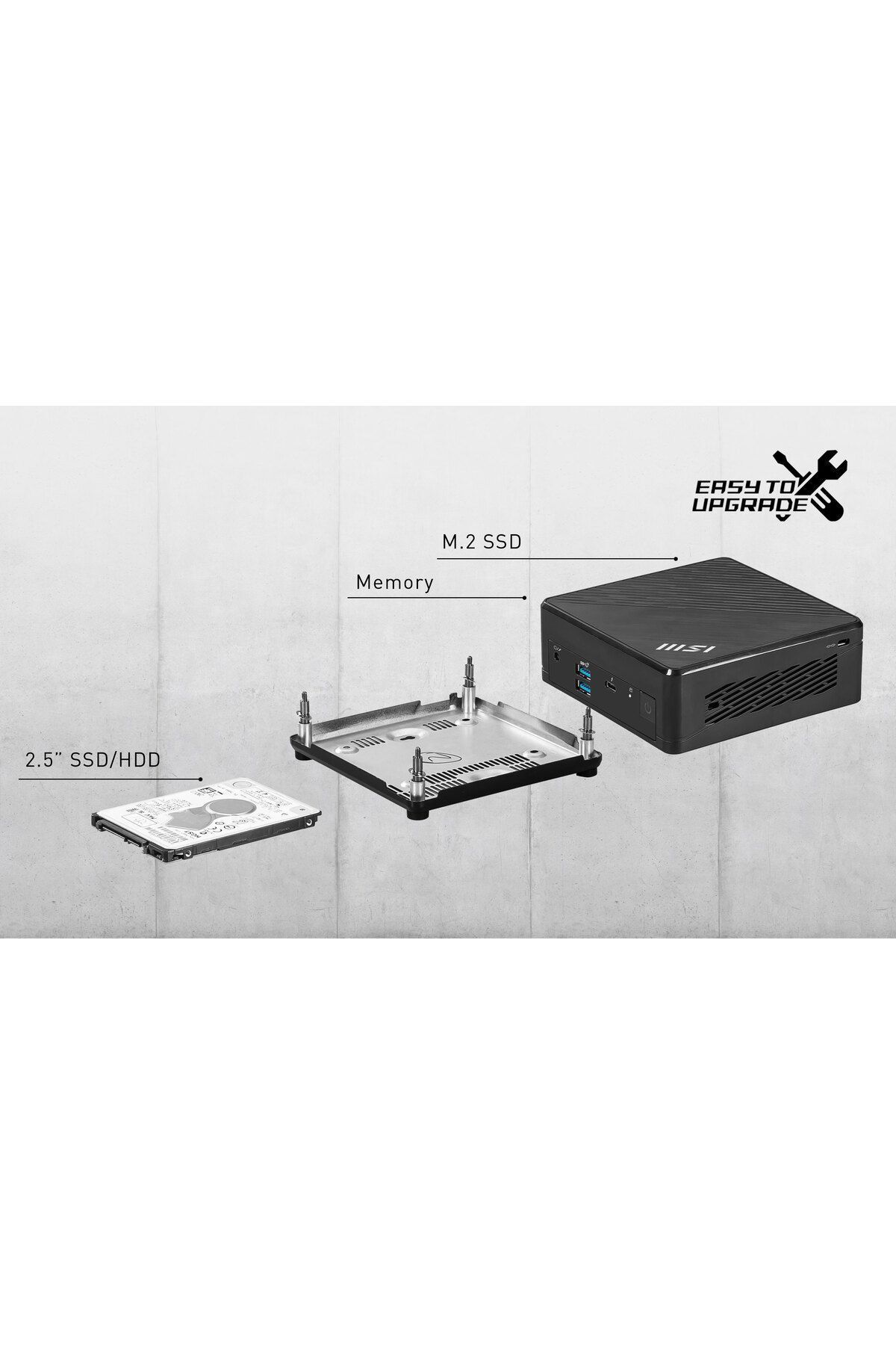 MSI Cubi 5 12m-015 I5-1235u Ram Yok Hdd Yok Linux Siyah Mini Pc