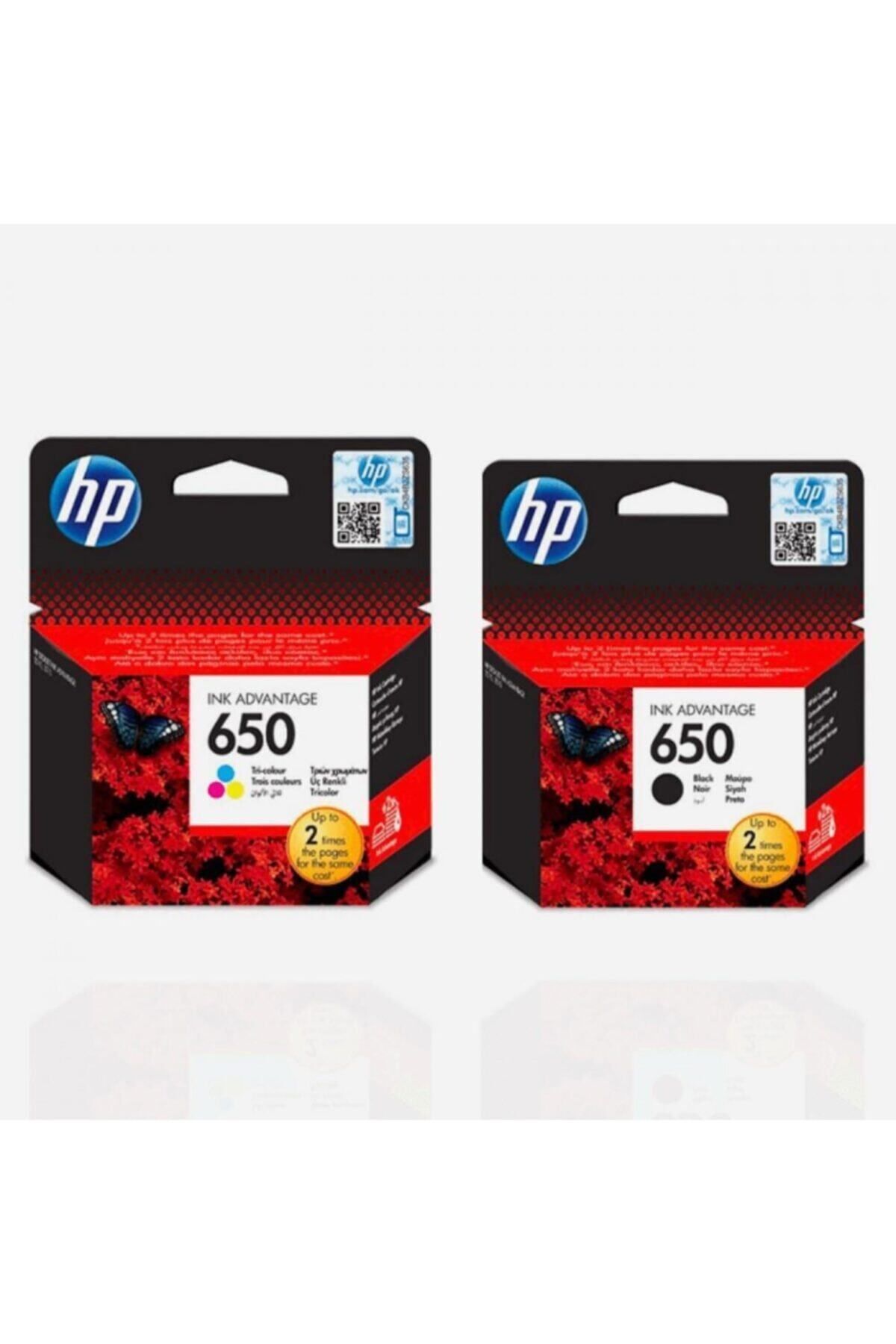 HP Cz101ae Cz102ae 650 Siyah Ve Üç Renkli Kartuş