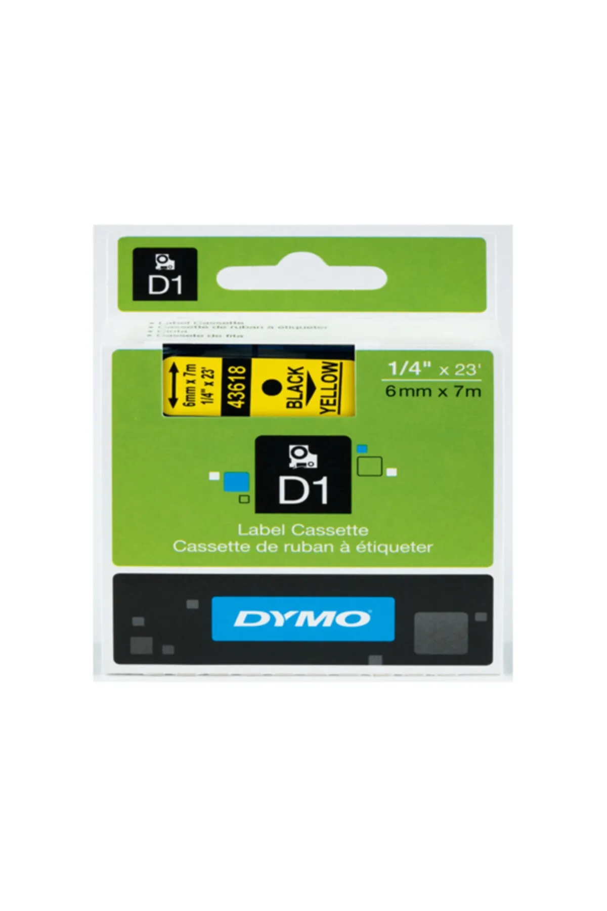 Dymo D1 Şerit S0720790 6-9mt Sarı-siyah 43618