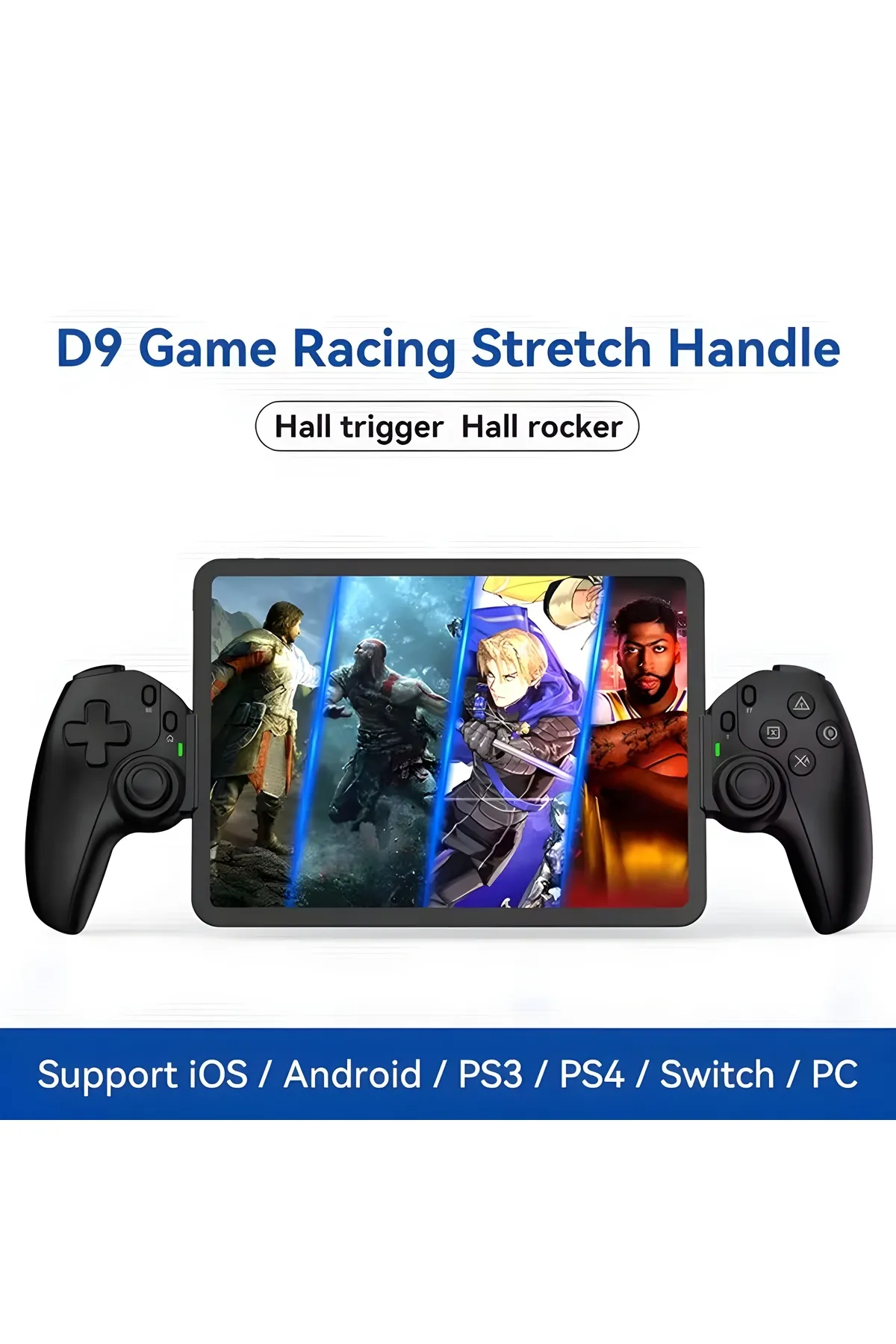 MEGAMUS D9 RGB ışıklı oyun cep telefonu Gamepad ile Turbo/6-axis Gyro/Android IOS PS3 PS4 PC