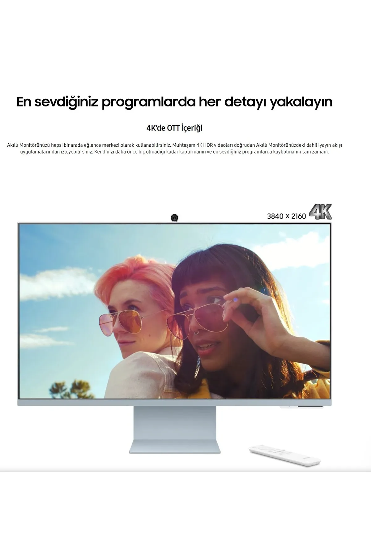 Samsung Dahili Kameralı 32 Inç 4k Akıllı-smart Monitör Tv Hdr10+ M8 İnce Tasarım Ve Ergonomik Stant