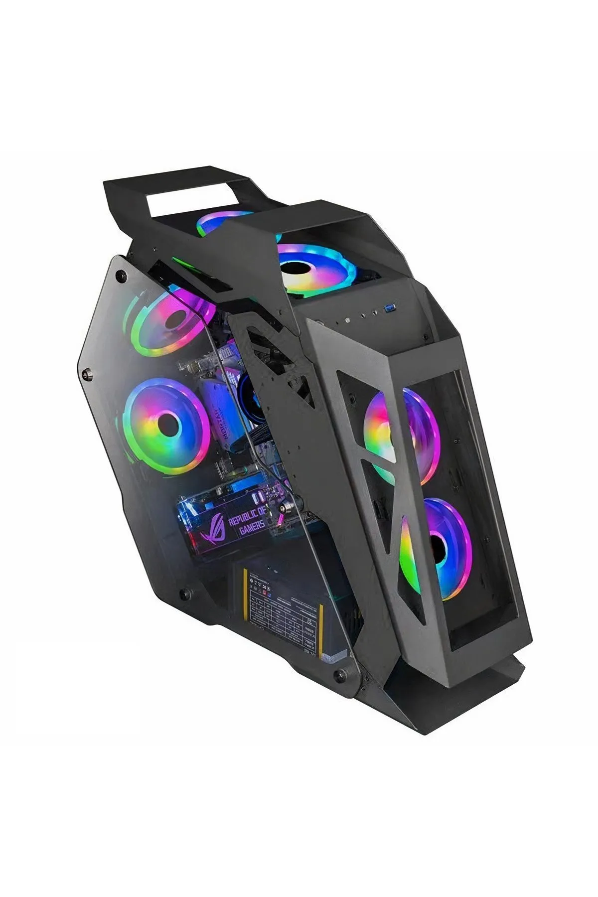 Revenge Darth Vader 6 RGB Fanlı Cam Panel Robotik Kasa m-ATX Gaming Oyuncu Bilgisayar Kasası